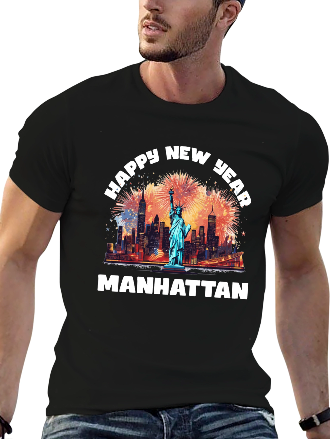 Happy New Year Manhattan Graphic T-Shirt
