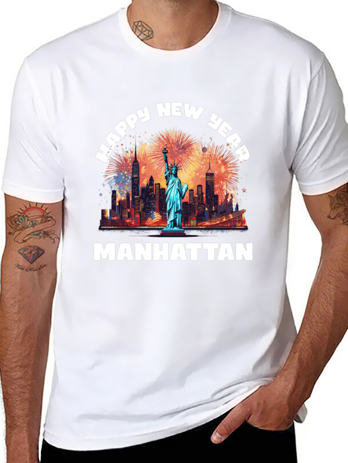 Happy New Year Manhattan Graphic T-Shirt