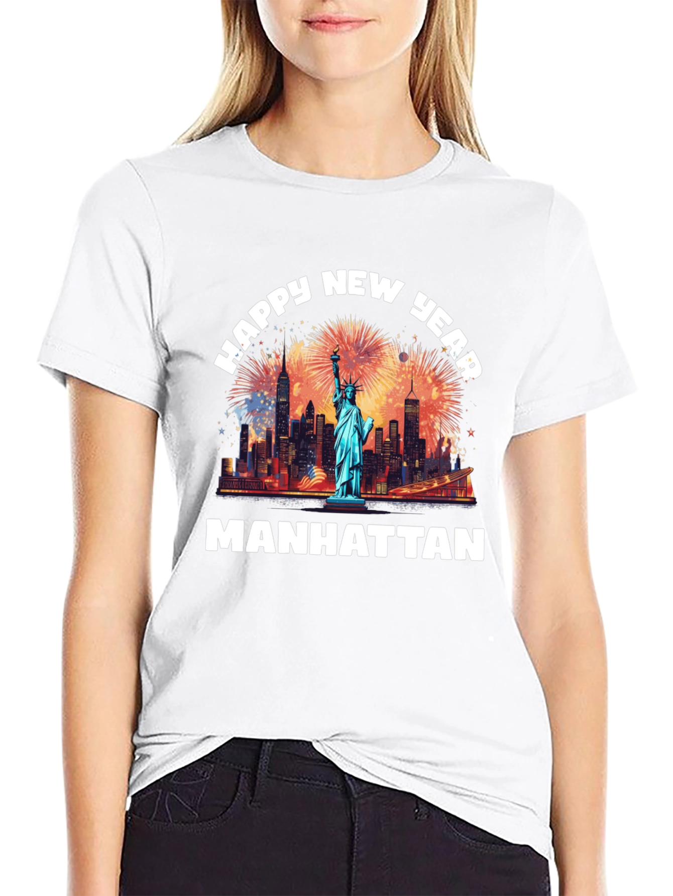 Happy New Year Manhattan Graphic T-Shirt
