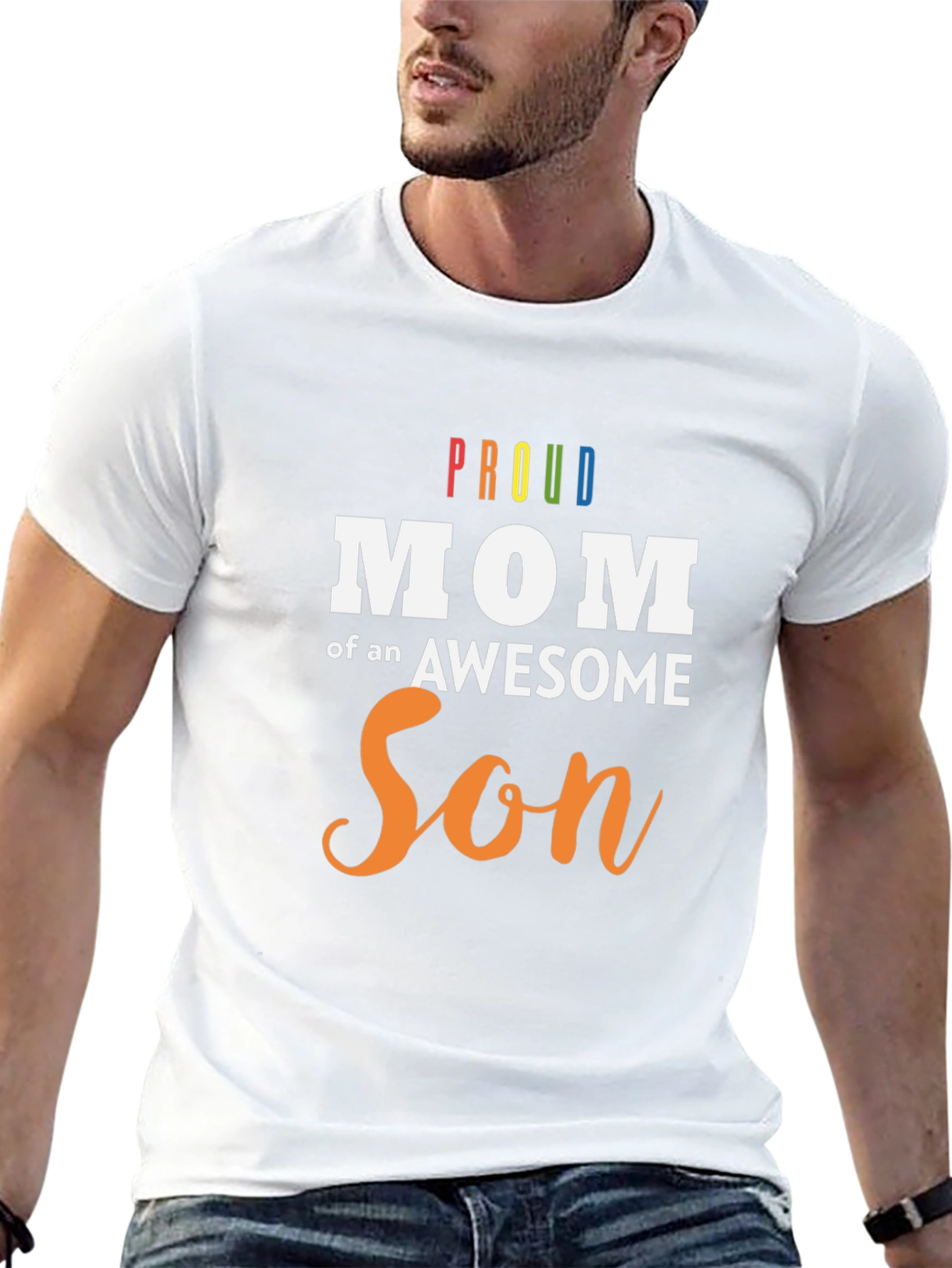 Proud Mom of an Awesome Son Black T-Shirt