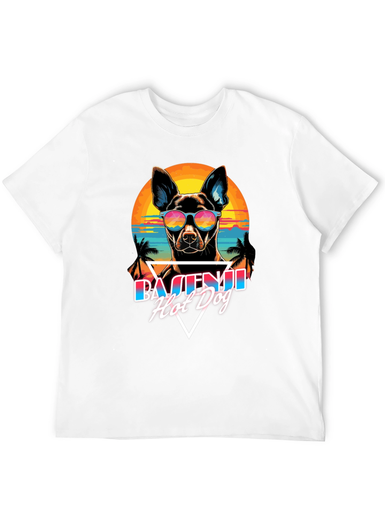 Basenji Hot Dog T-Shirt Retro Style