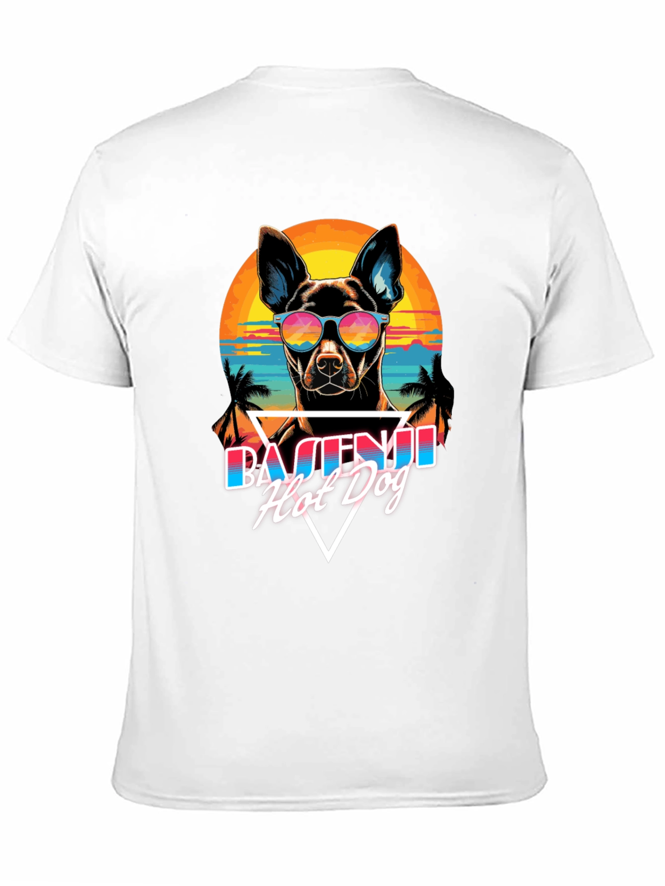 Basenji Hot Dog T-Shirt Retro Style