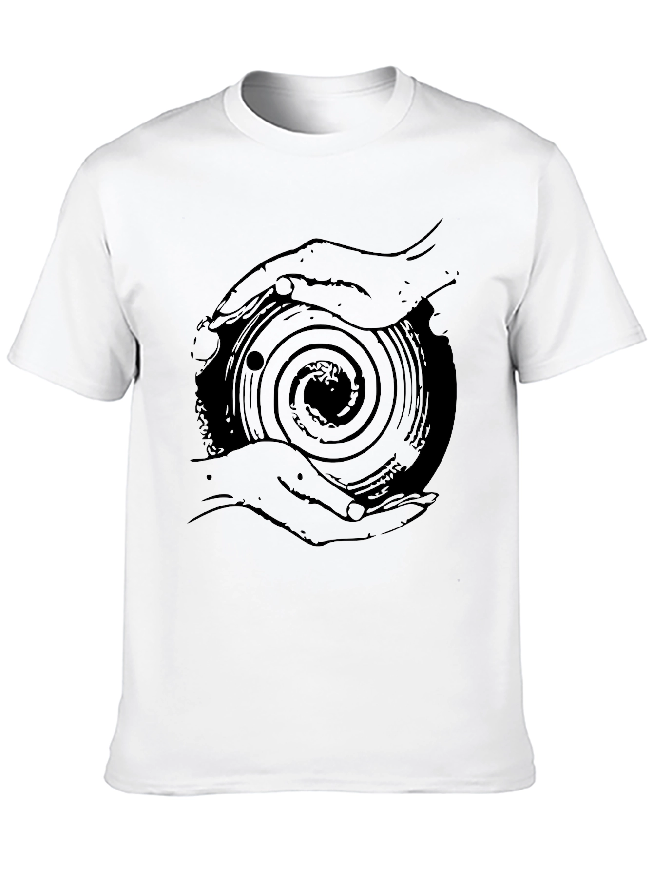 Spiral Hands Graphic Black T-Shirt