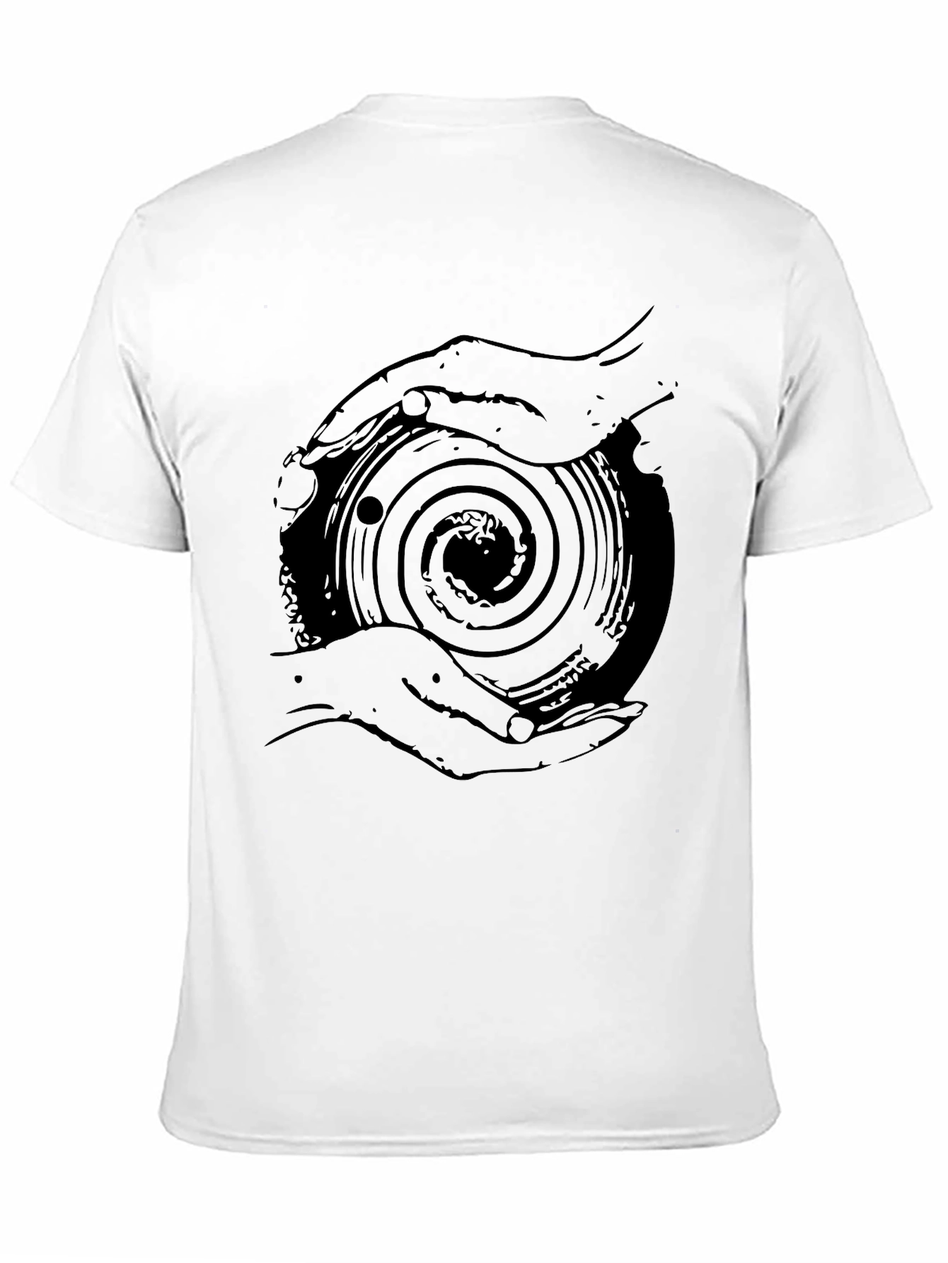Spiral Hands Graphic Black T-Shirt