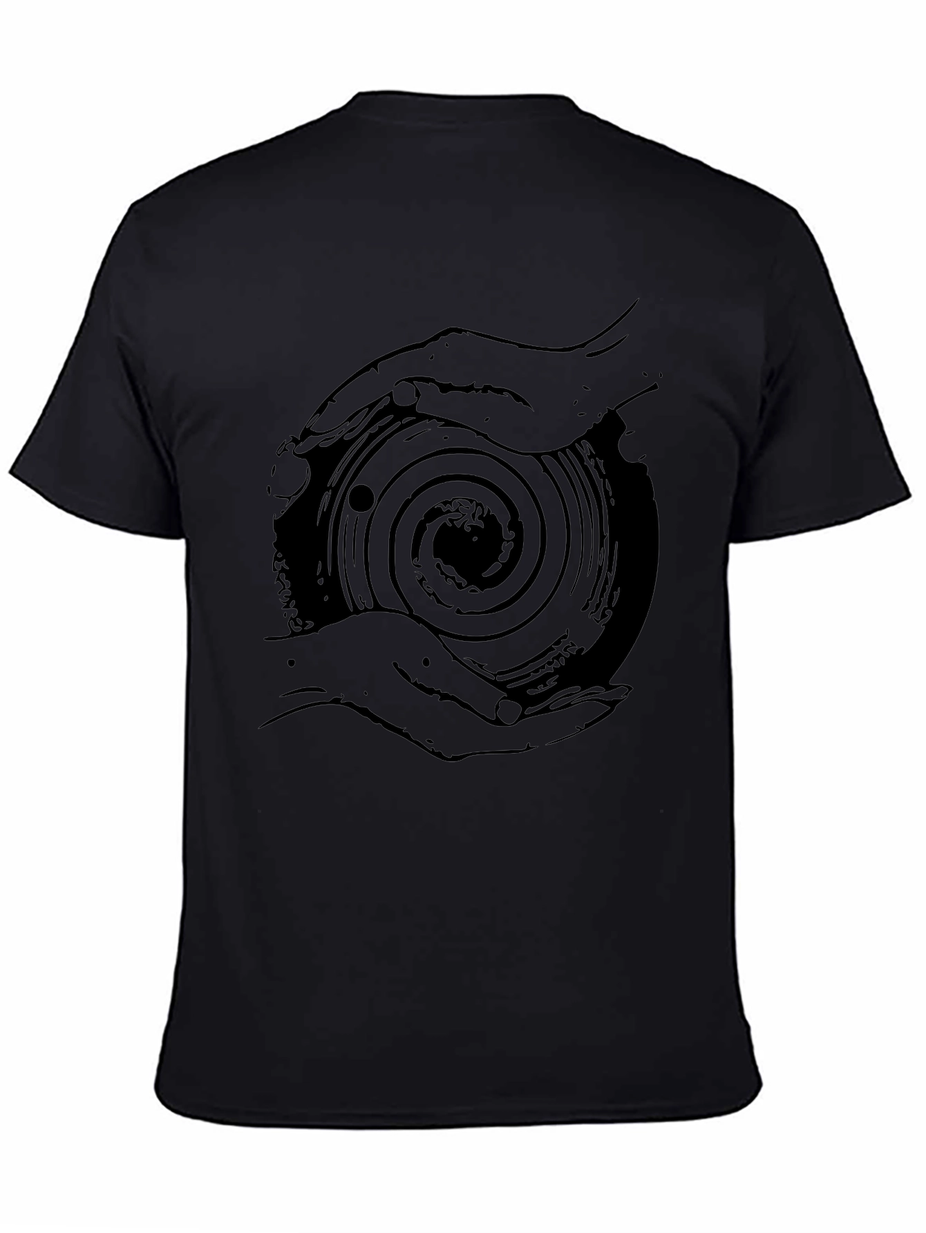 Spiral Hands Graphic Black T-Shirt