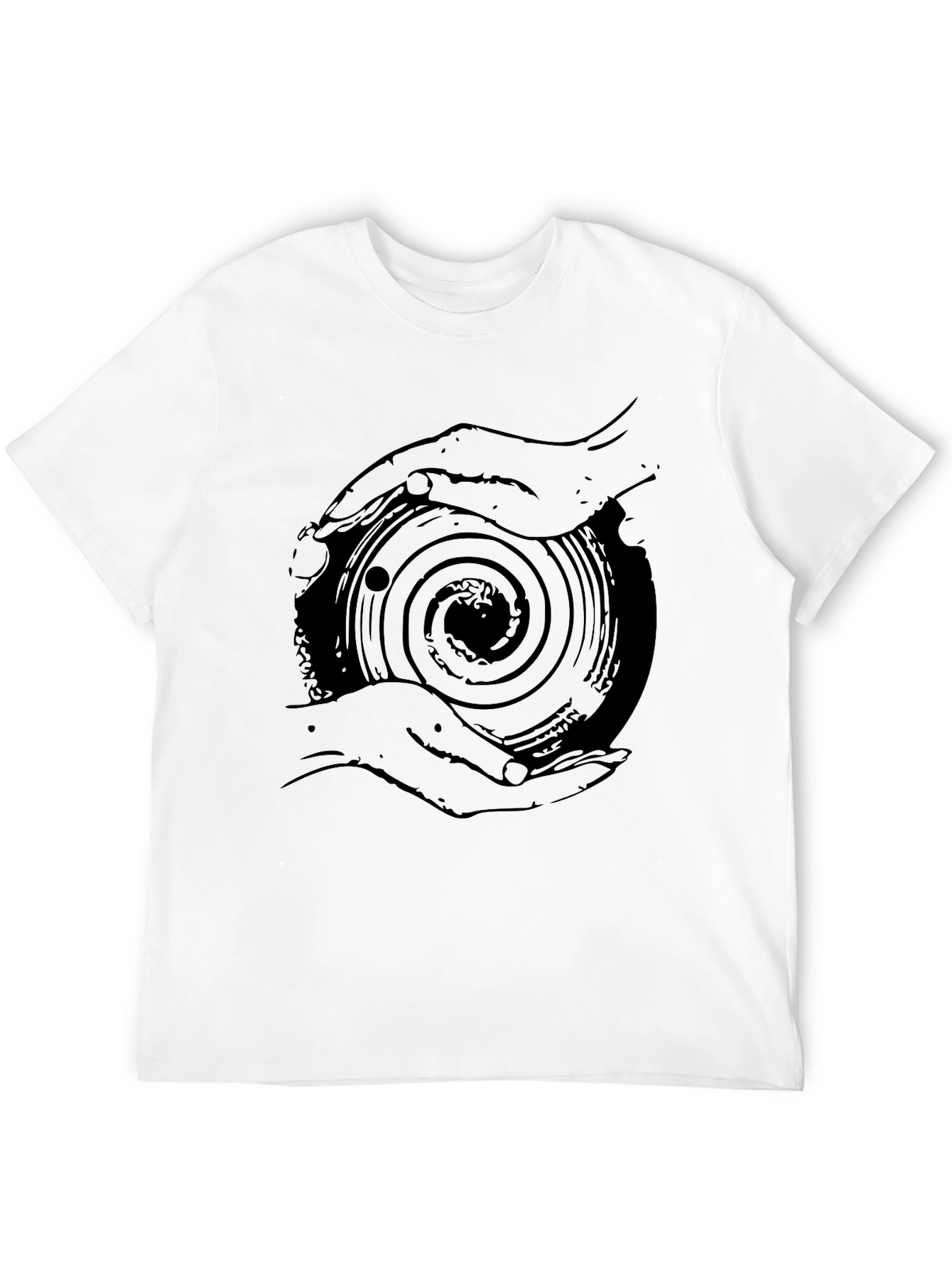 Spiral Hands Graphic Black T-Shirt