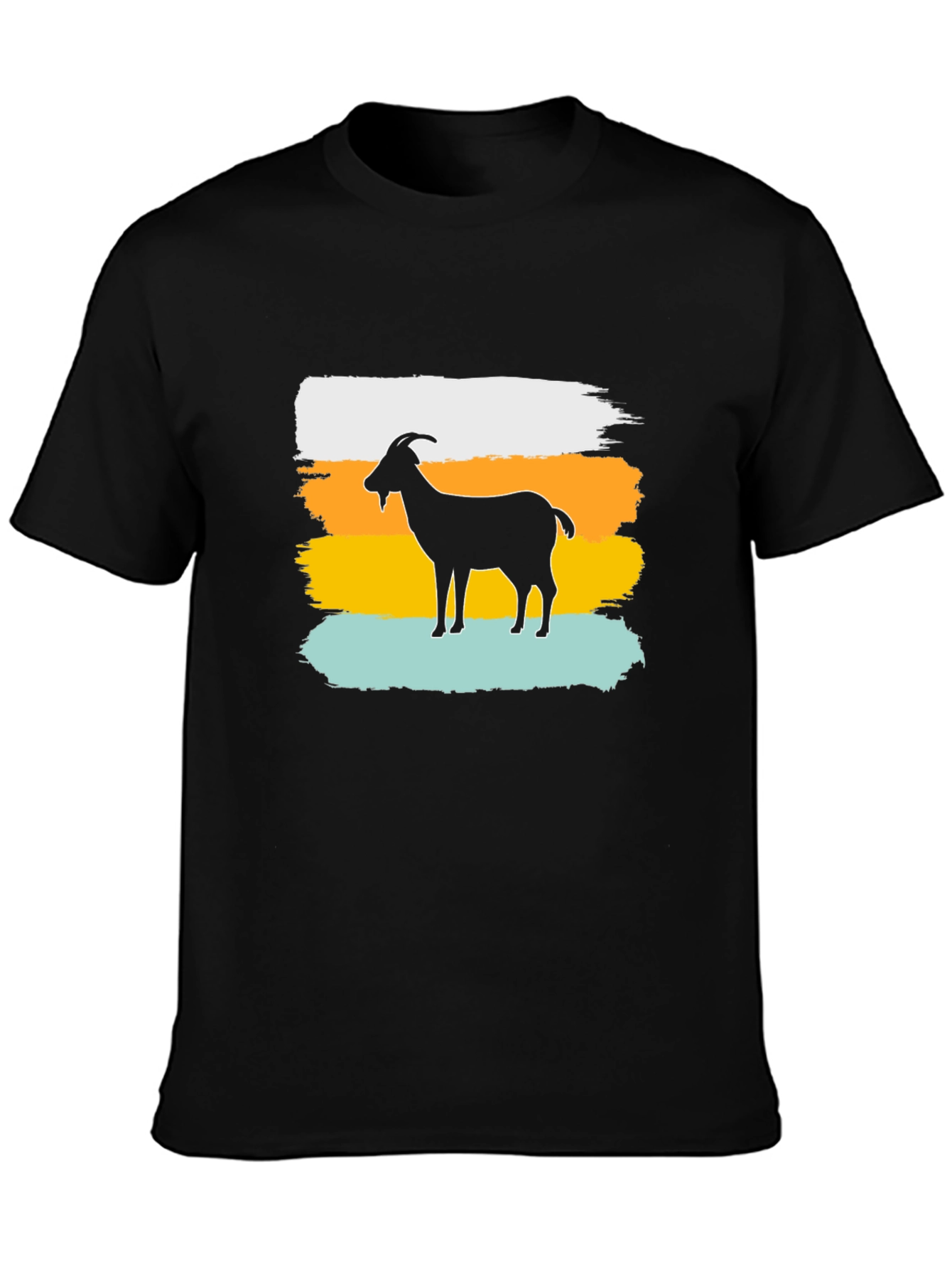 Goat Silhouette Brush Stroke Graphic T-Shirt