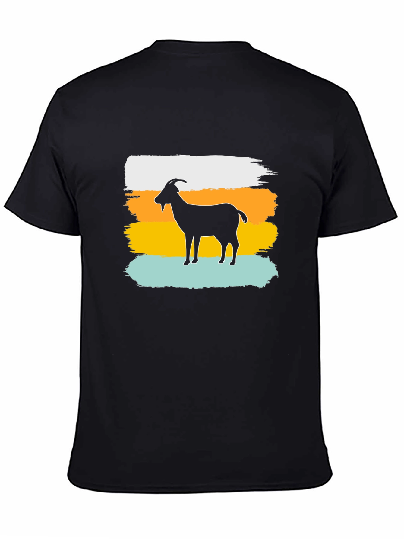 Goat Silhouette Brush Stroke Graphic T-Shirt