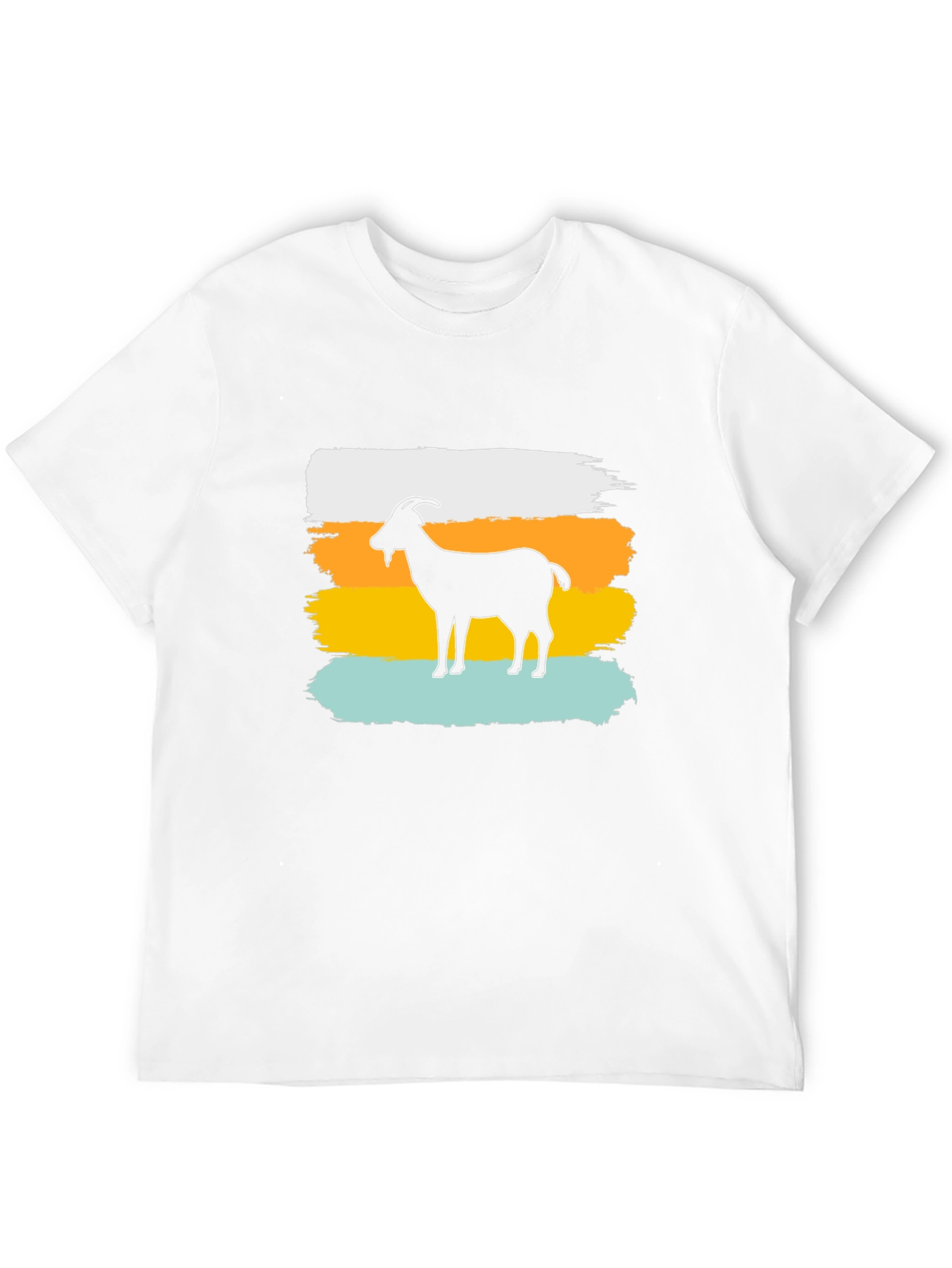 Goat Silhouette Brush Stroke Graphic T-Shirt