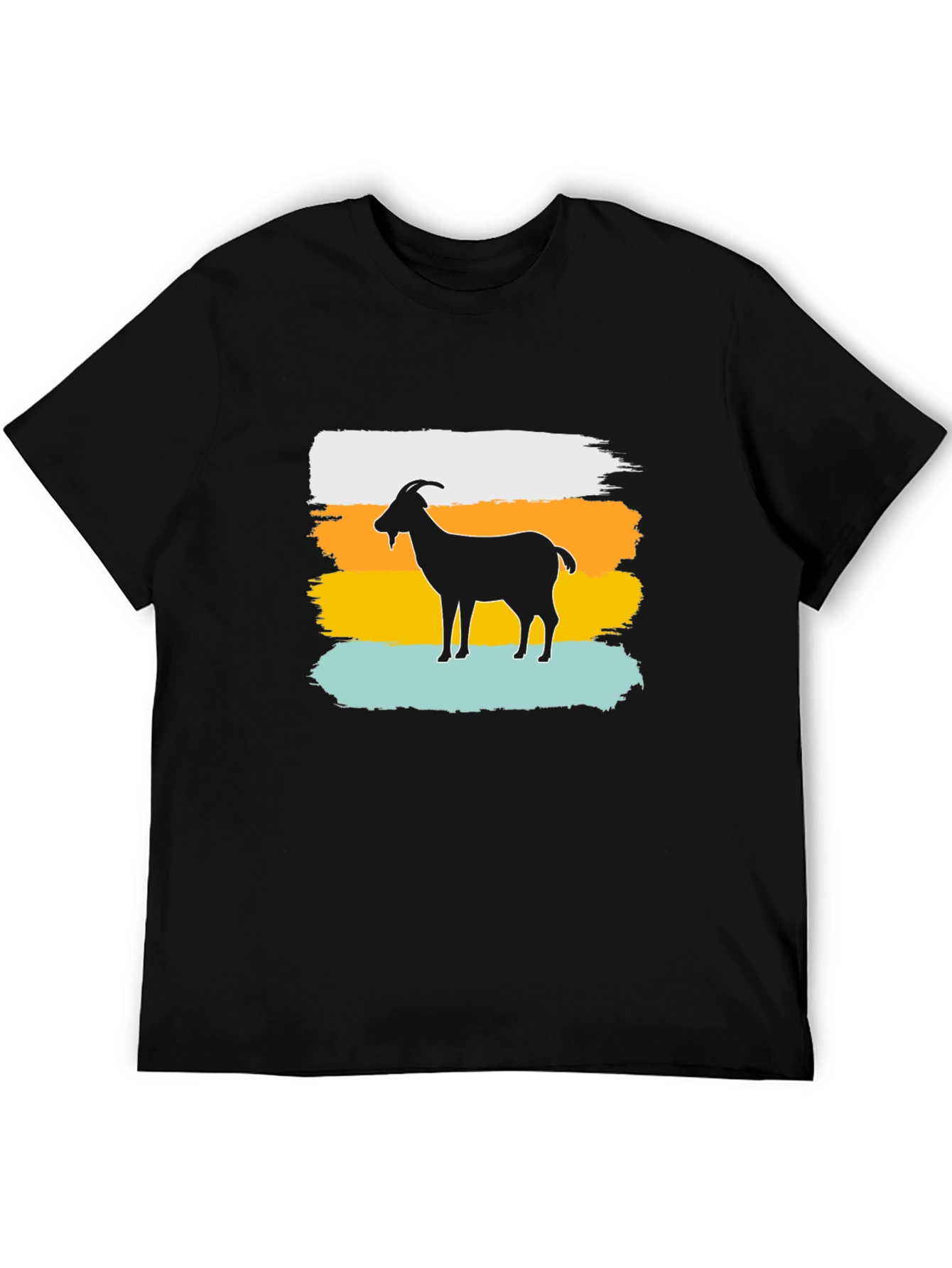 Goat Silhouette Brush Stroke Graphic T-Shirt