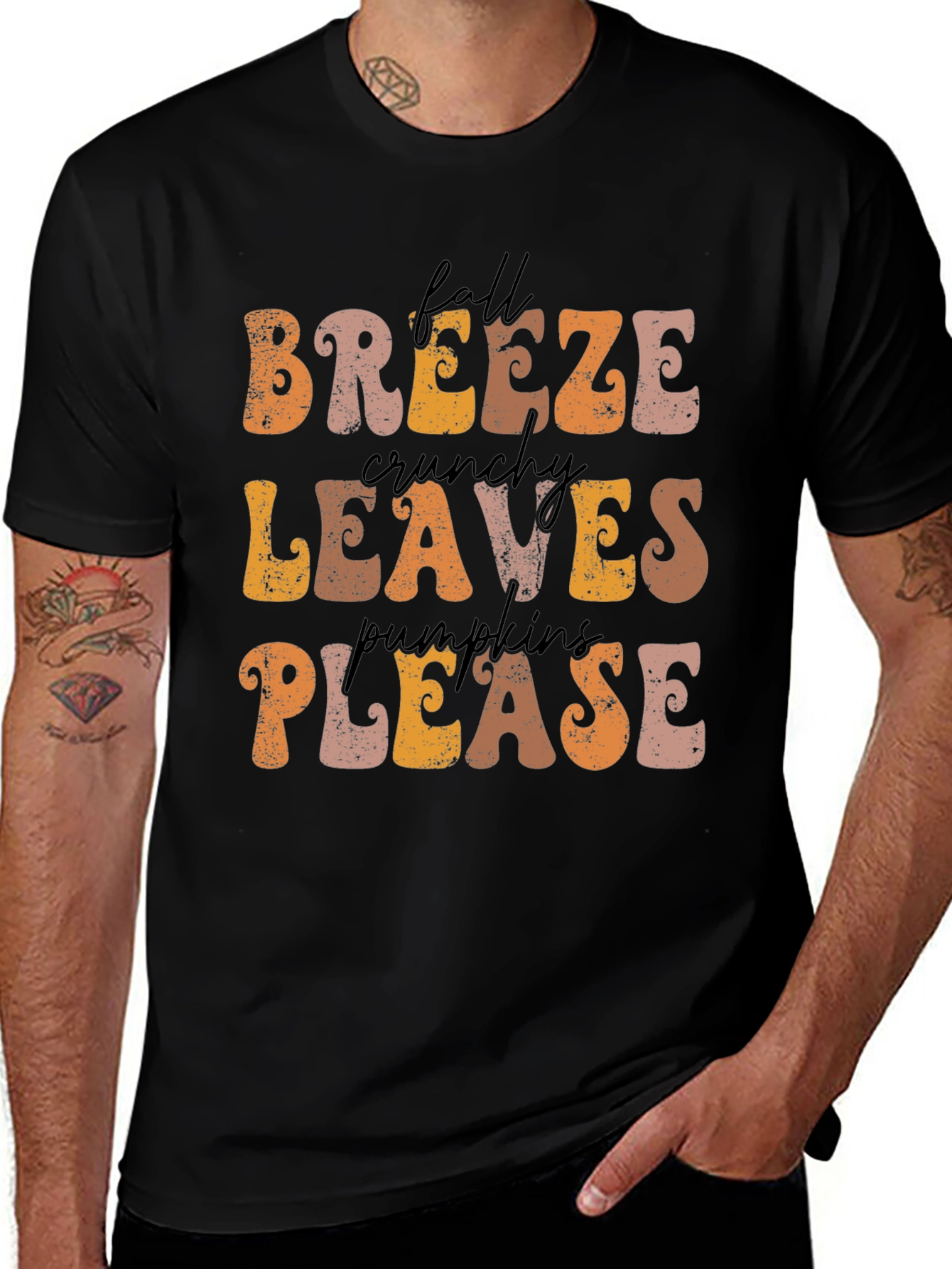 Fall Breeze Crunchy Leaves Pumpkins Please T-Shirt