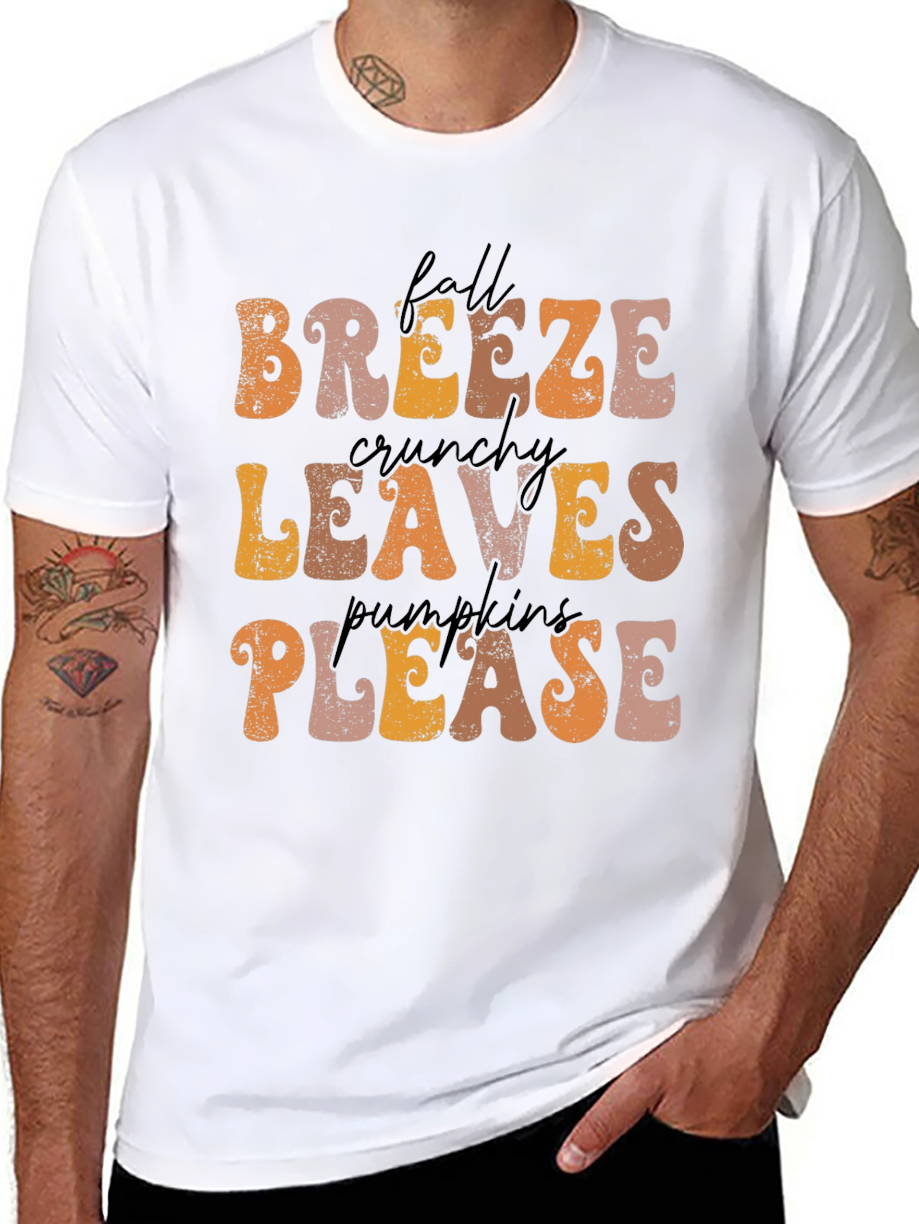 Fall Breeze Crunchy Leaves Pumpkins Please T-Shirt