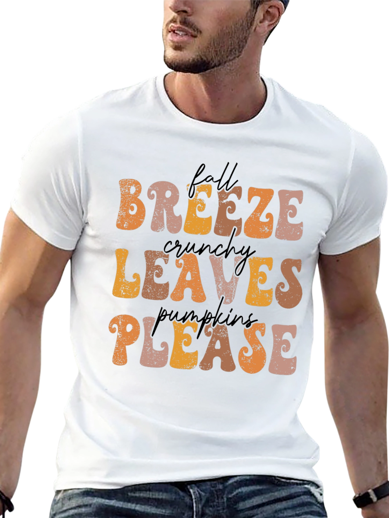 Fall Breeze Crunchy Leaves Pumpkins Please T-Shirt