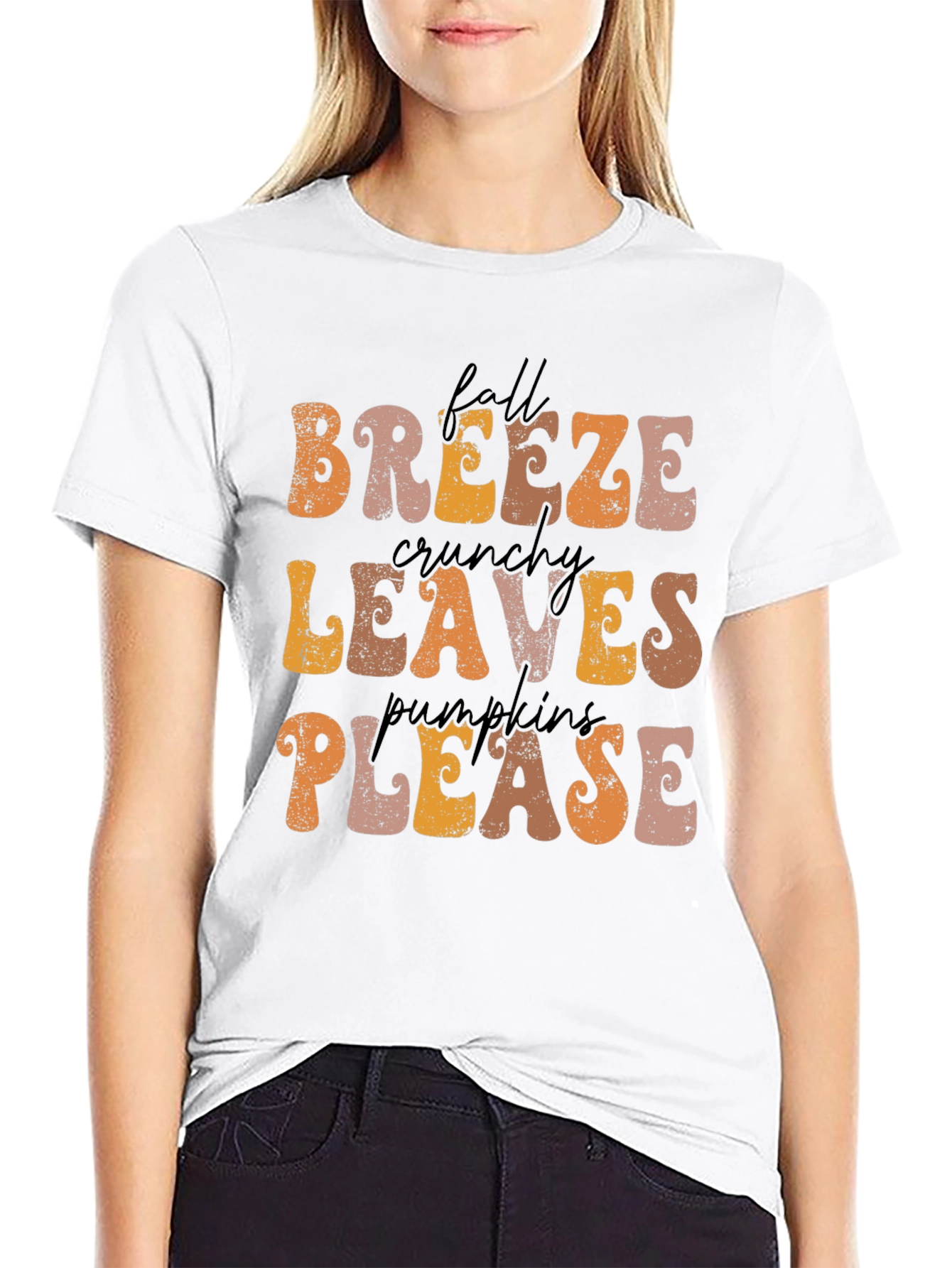 Fall Breeze Crunchy Leaves Pumpkins Please T-Shirt