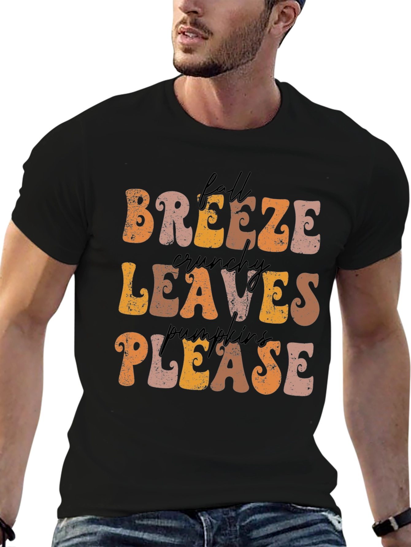Fall Breeze Crunchy Leaves Pumpkins Please T-Shirt