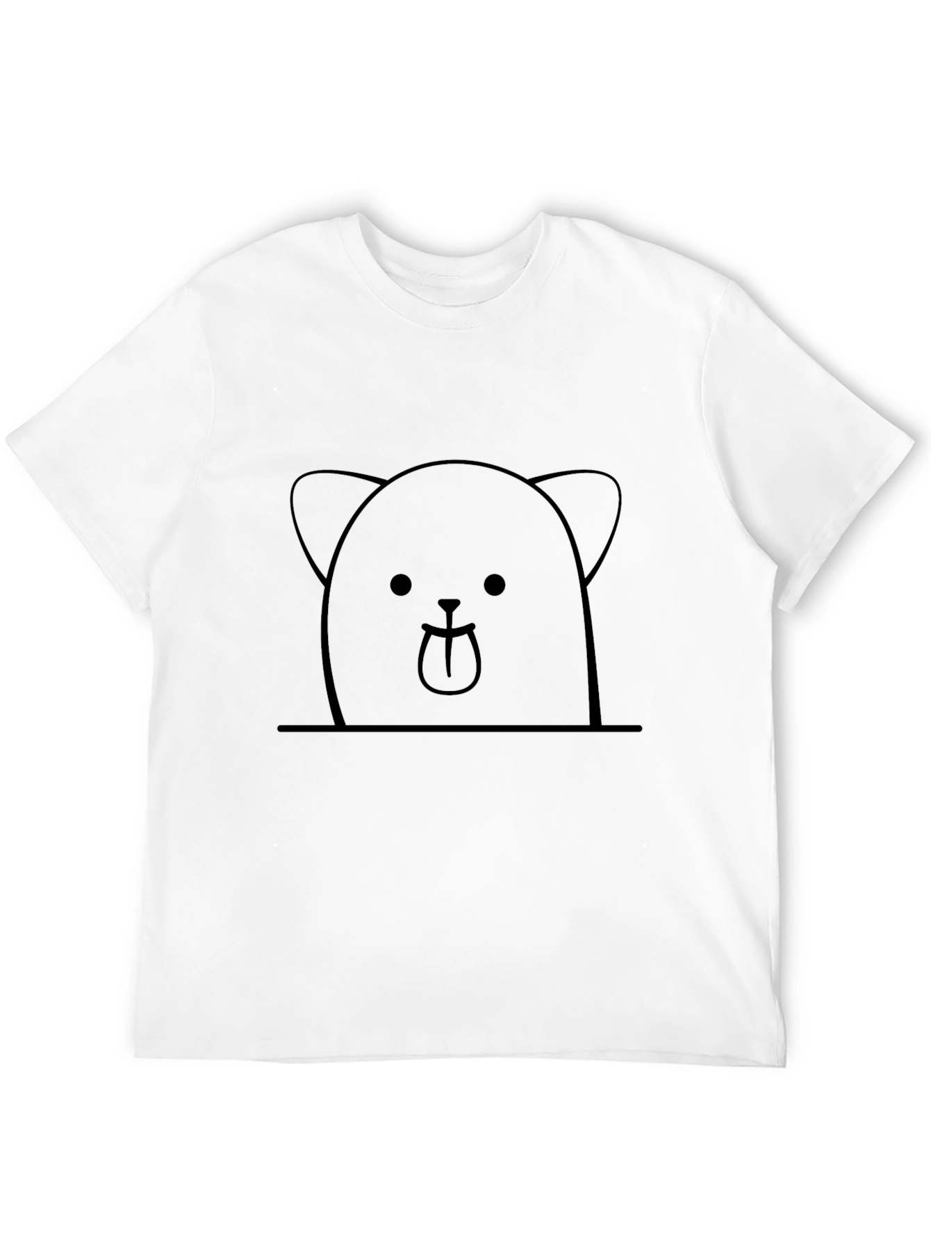 Cute Bear Graphic Tee - Black Cotton Casual Shirt