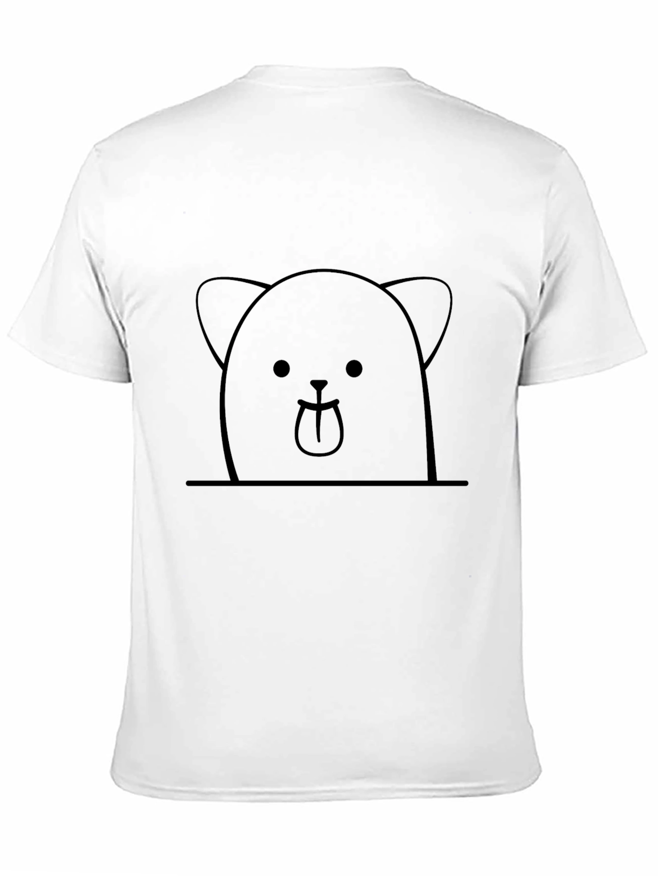 Cute Bear Graphic Tee - Black Cotton Casual Shirt