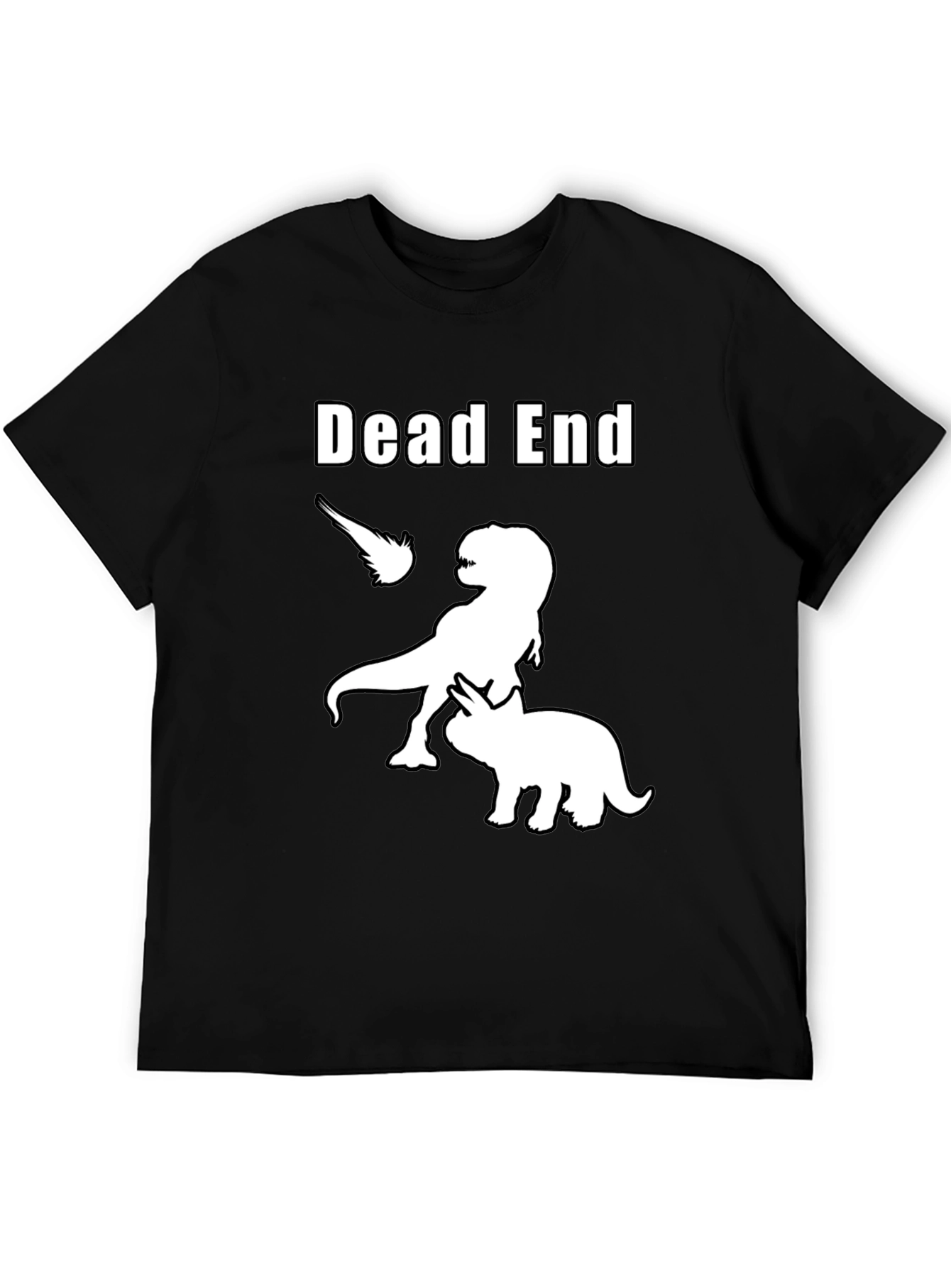 Dead End T-Rex Triceratops Black Graphic Tee