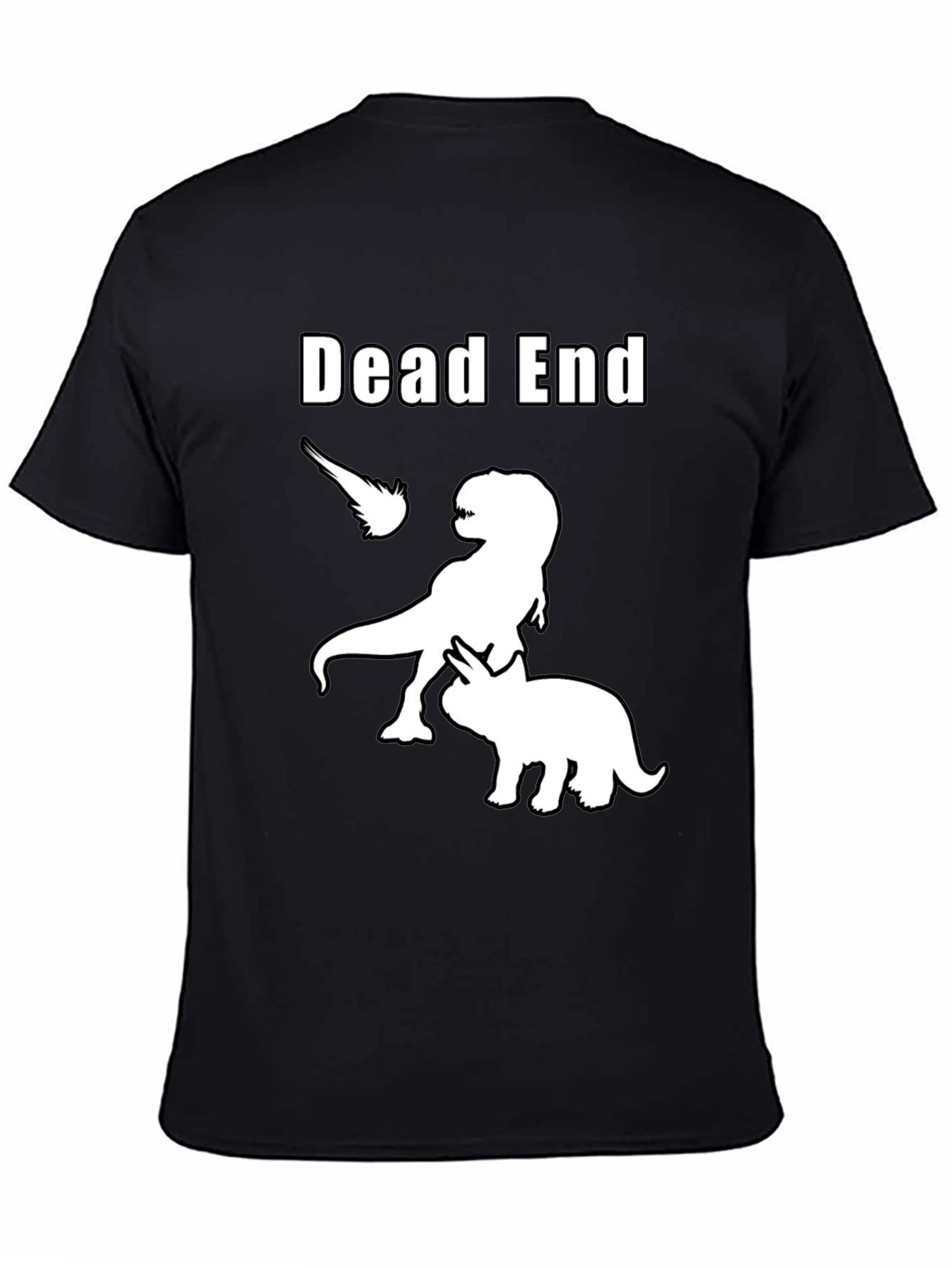 Dead End T-Rex Triceratops Black Graphic Tee