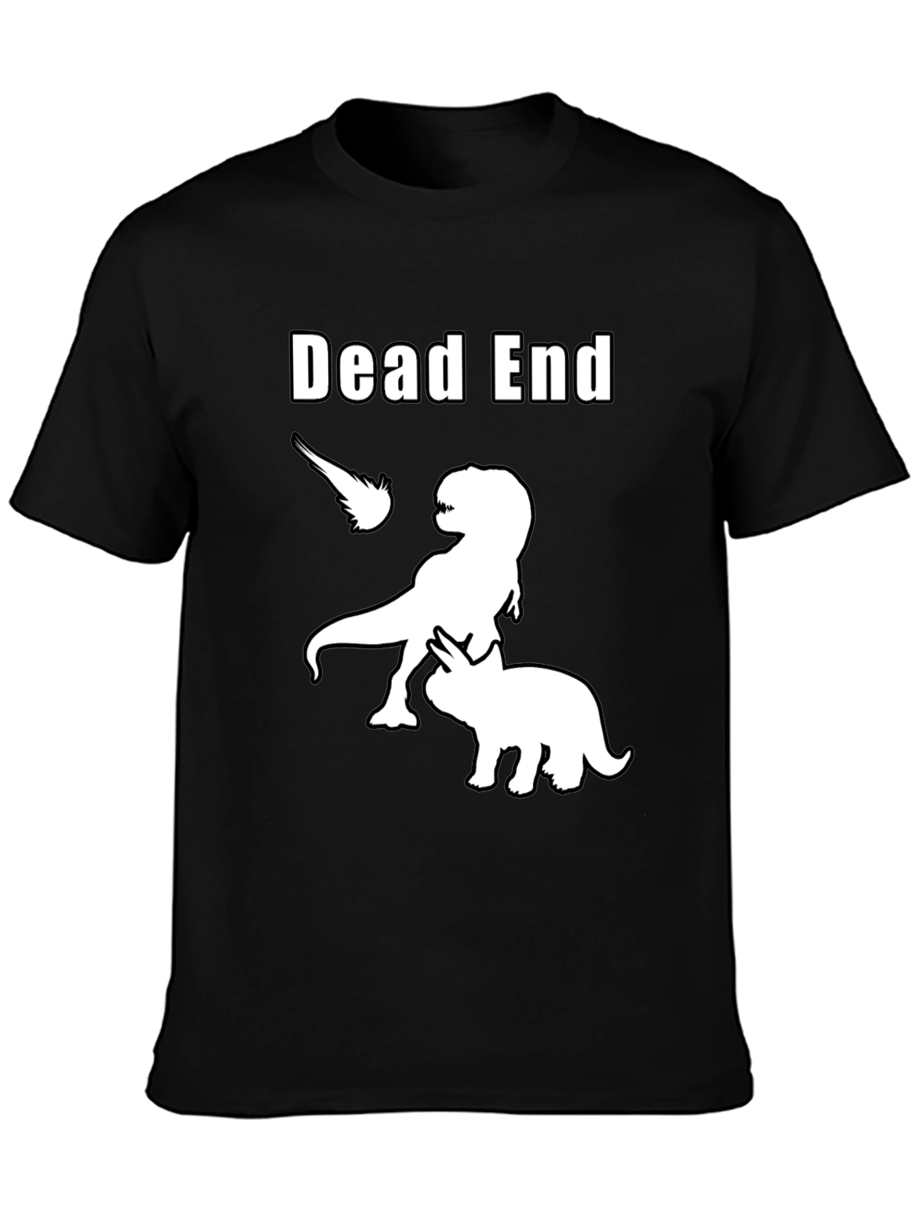 Dead End T-Rex Triceratops Black Graphic Tee