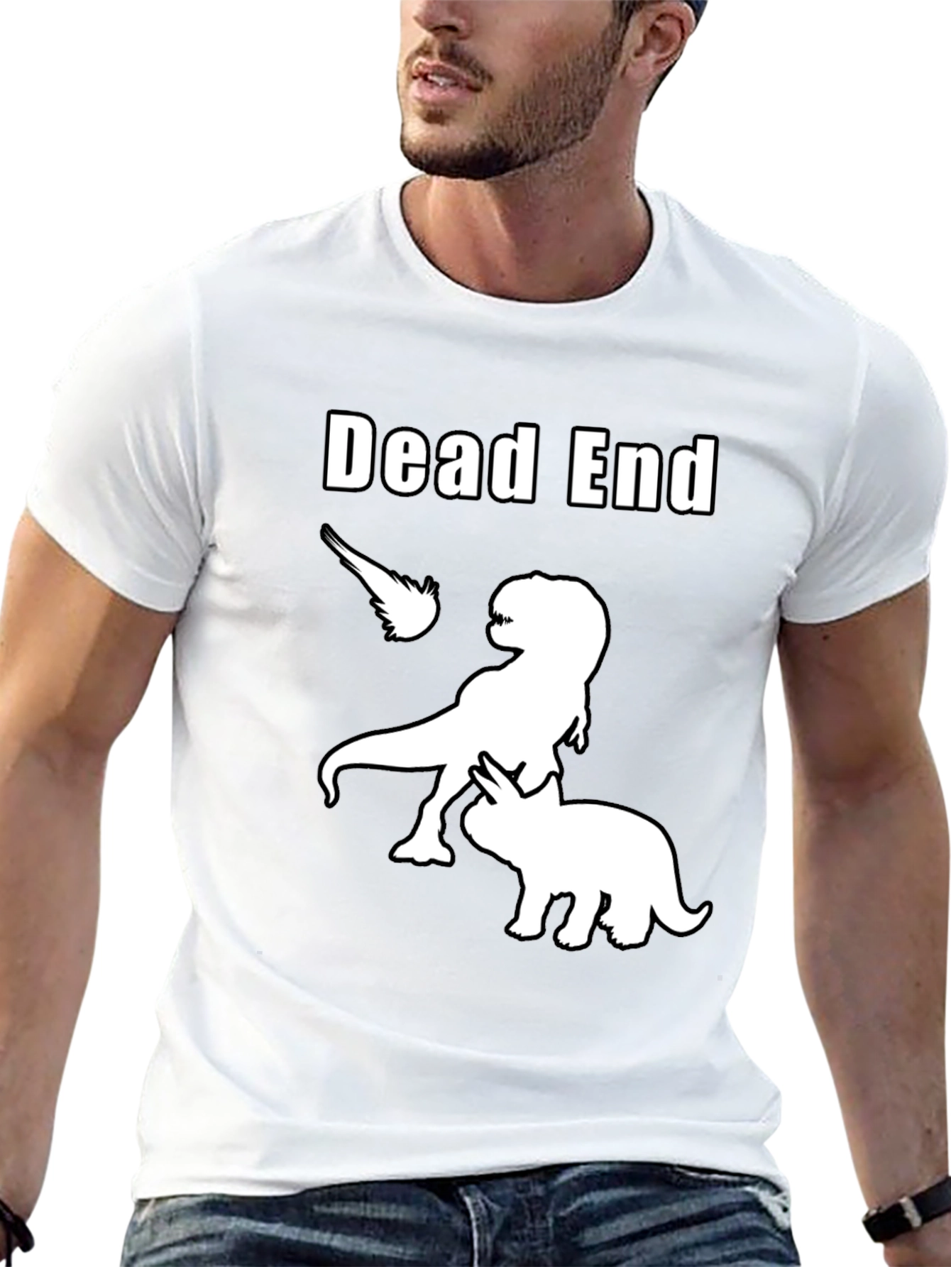 Dead End T-Rex Triceratops Black Graphic Tee