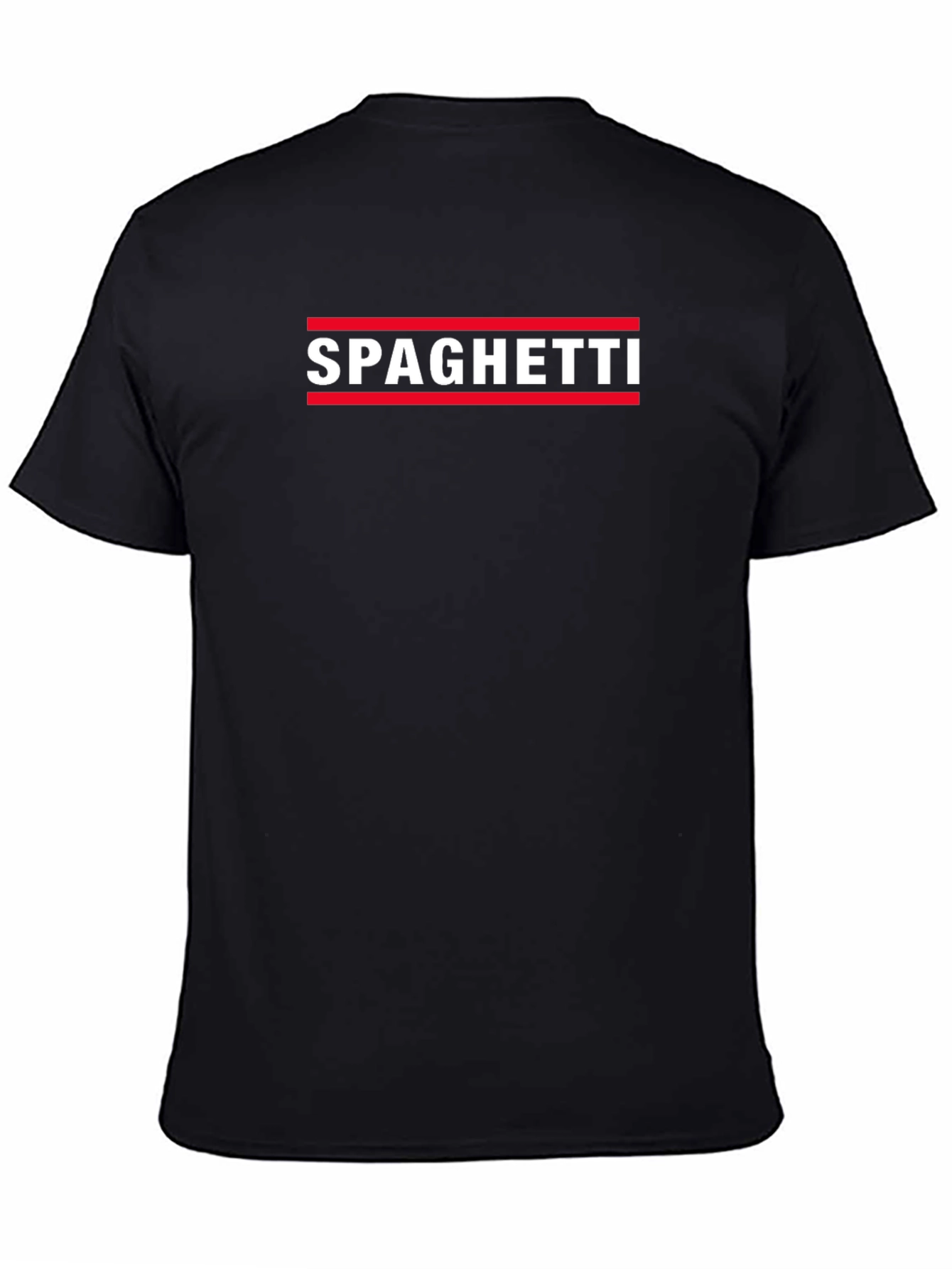 Spaghetti Graphic Tee - Black Crew Neck