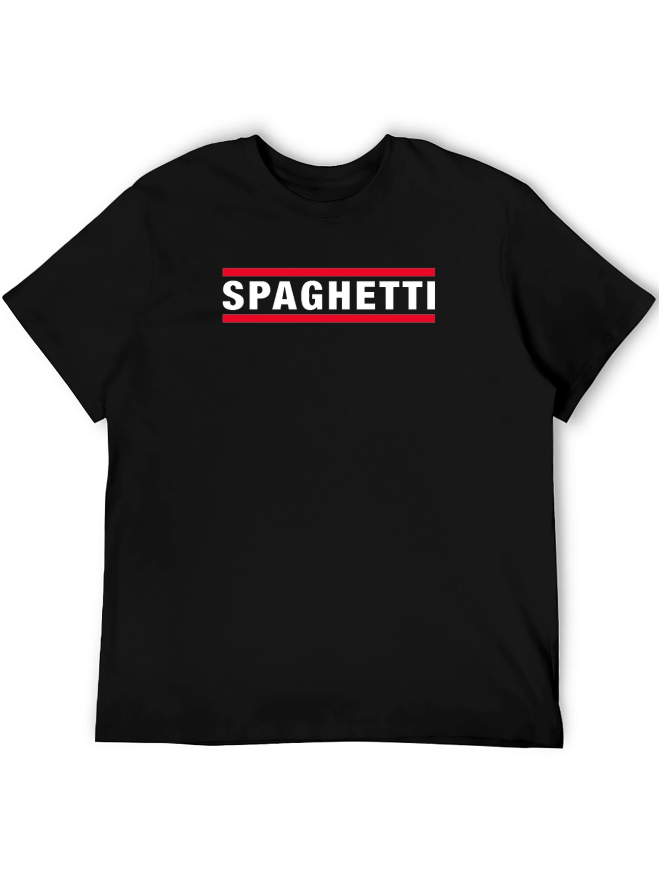 Spaghetti Graphic Tee - Black Crew Neck