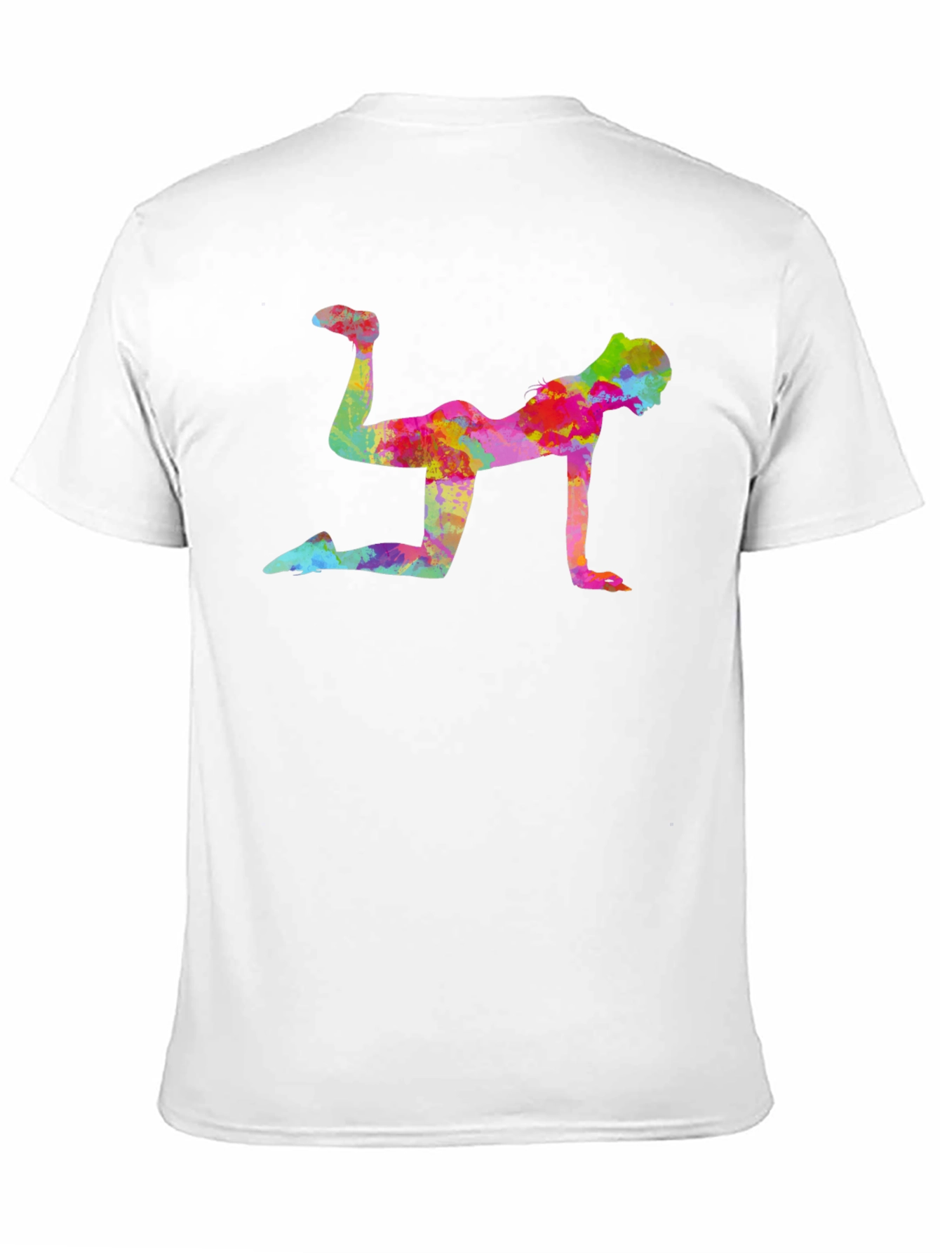 Vibrant Fitness Pose Black T-Shirt