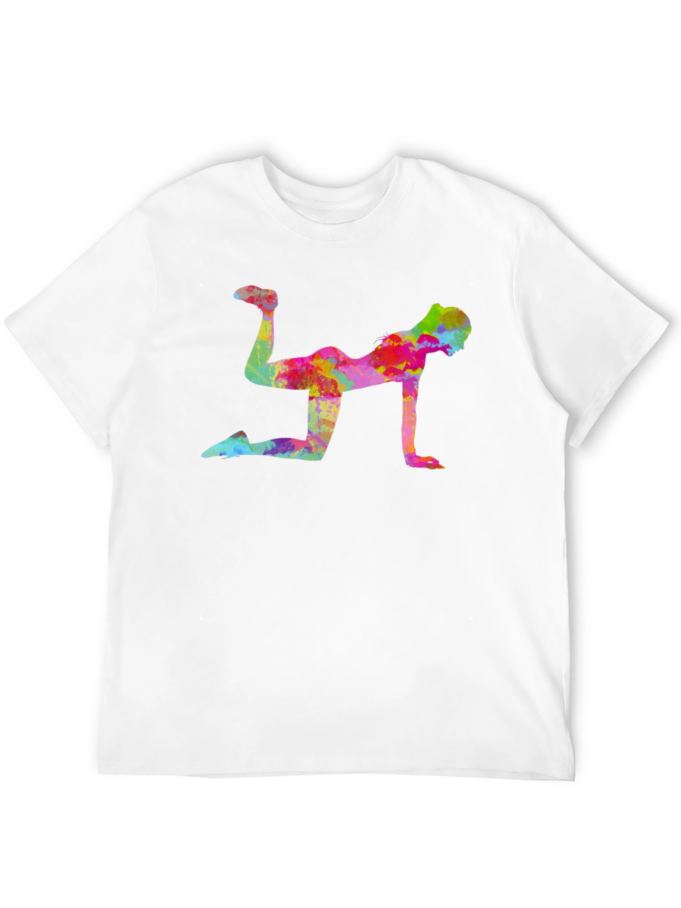 Vibrant Fitness Pose Black T-Shirt