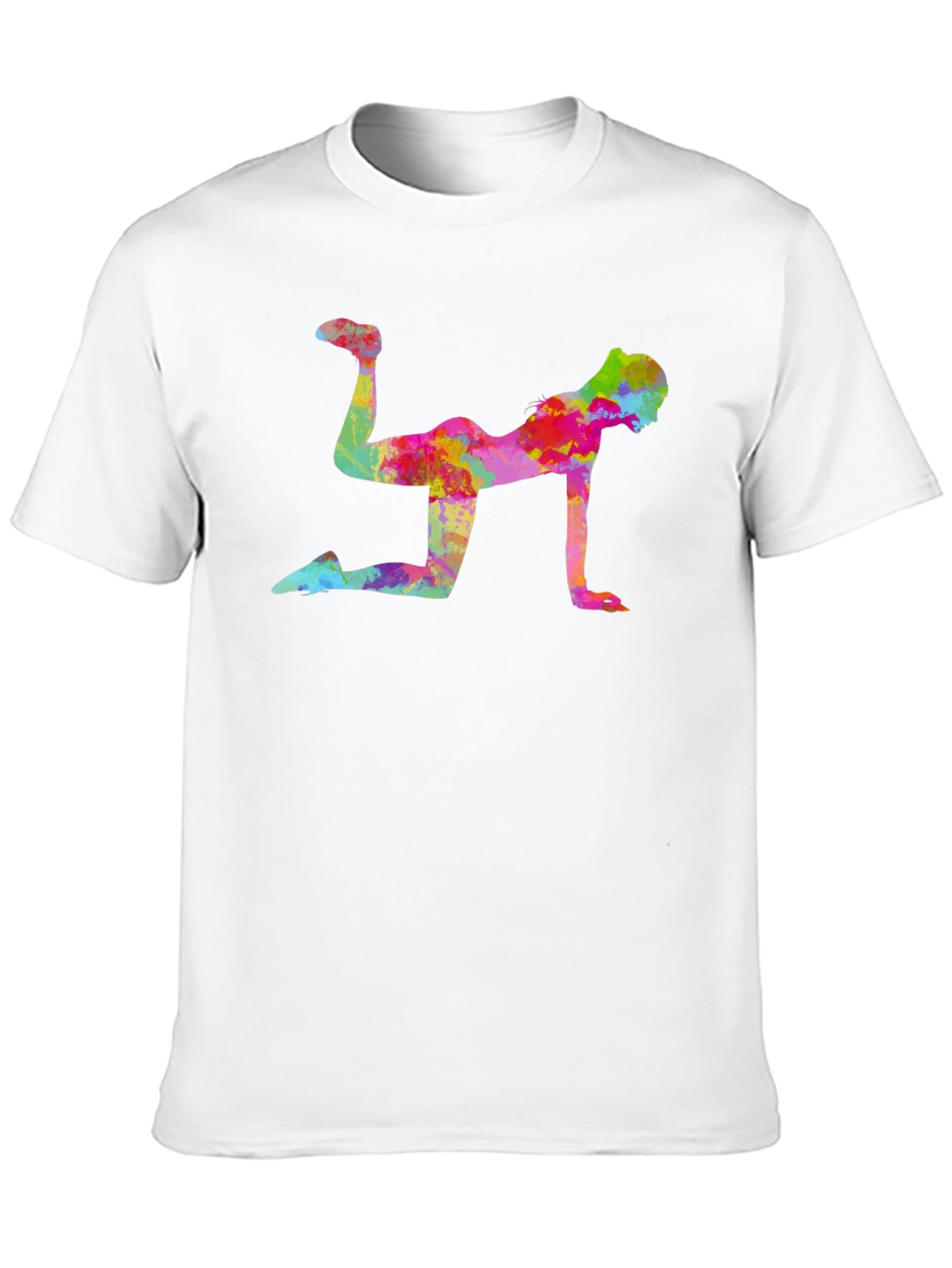 Vibrant Fitness Pose Black T-Shirt