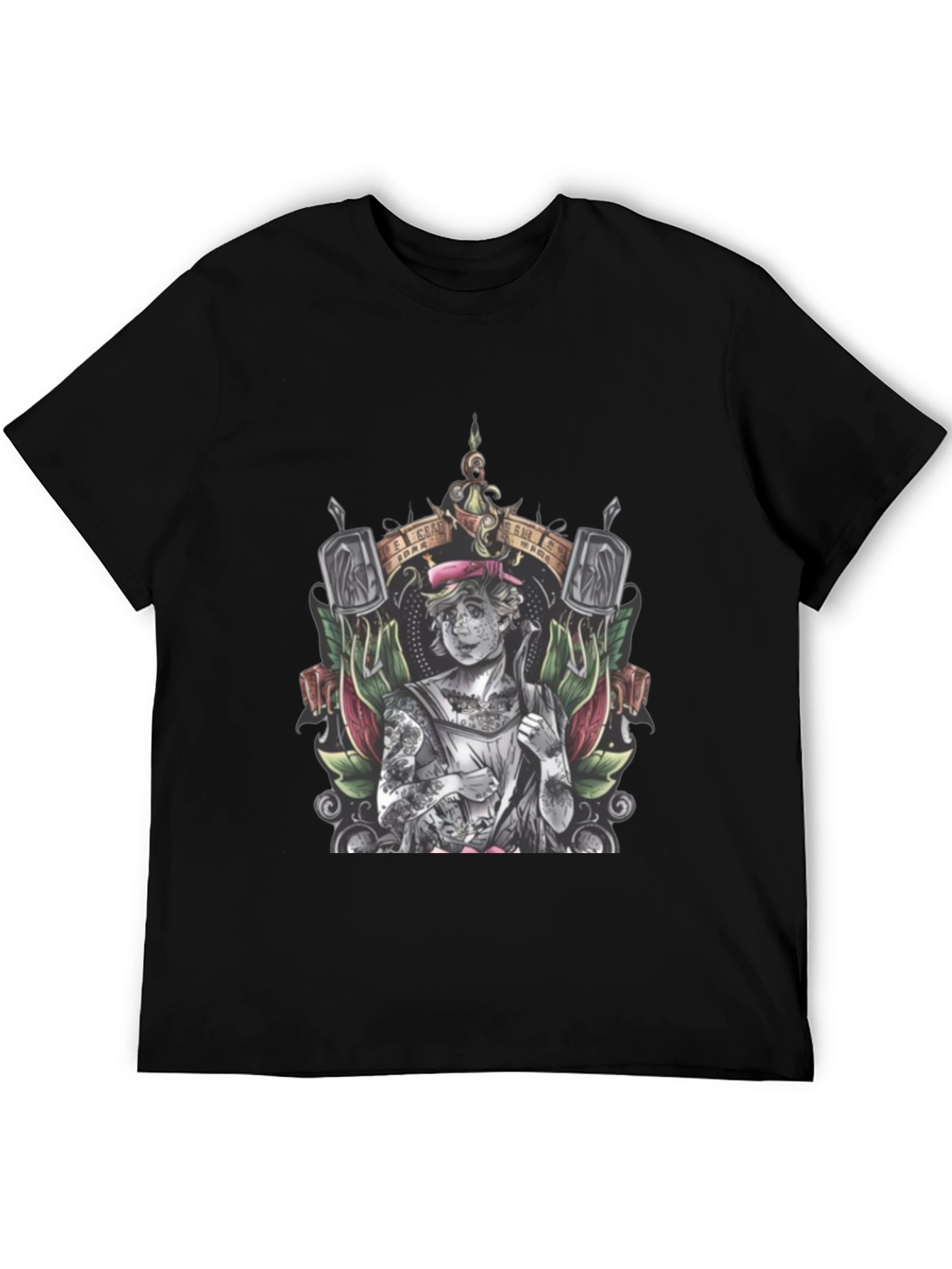 Tattooed Sailor Graphic Tee - Classic Black Cotton