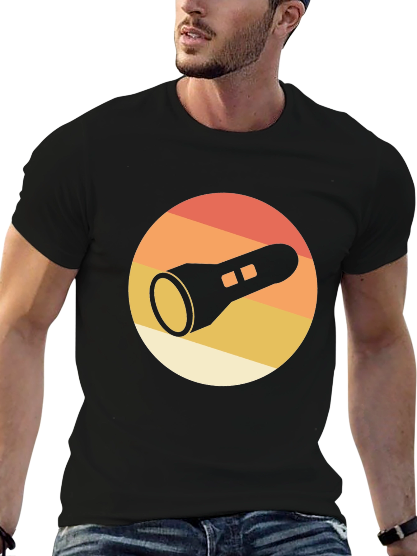Retro Flashlight Graphic T-Shirt