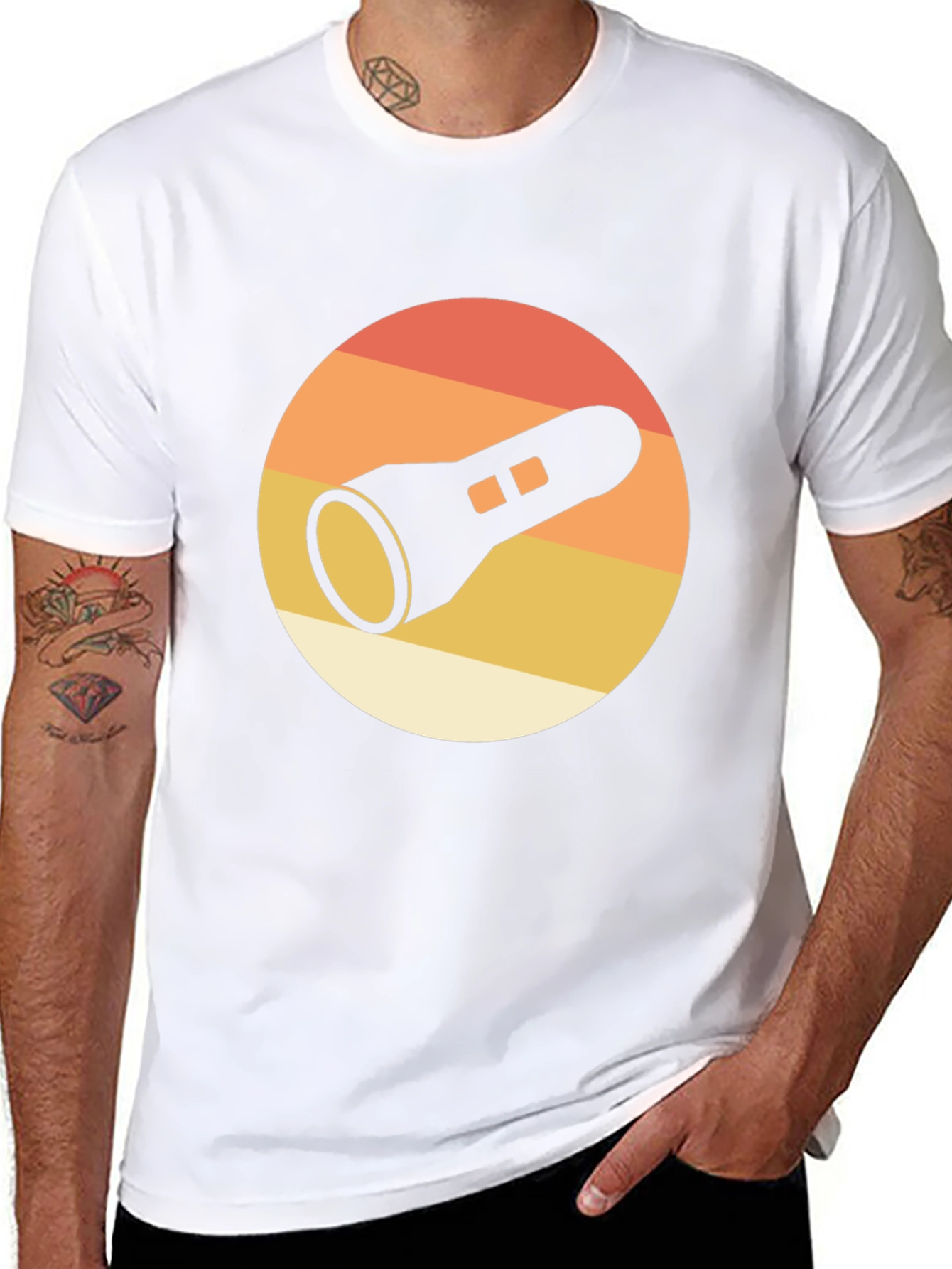 Retro Flashlight Graphic T-Shirt