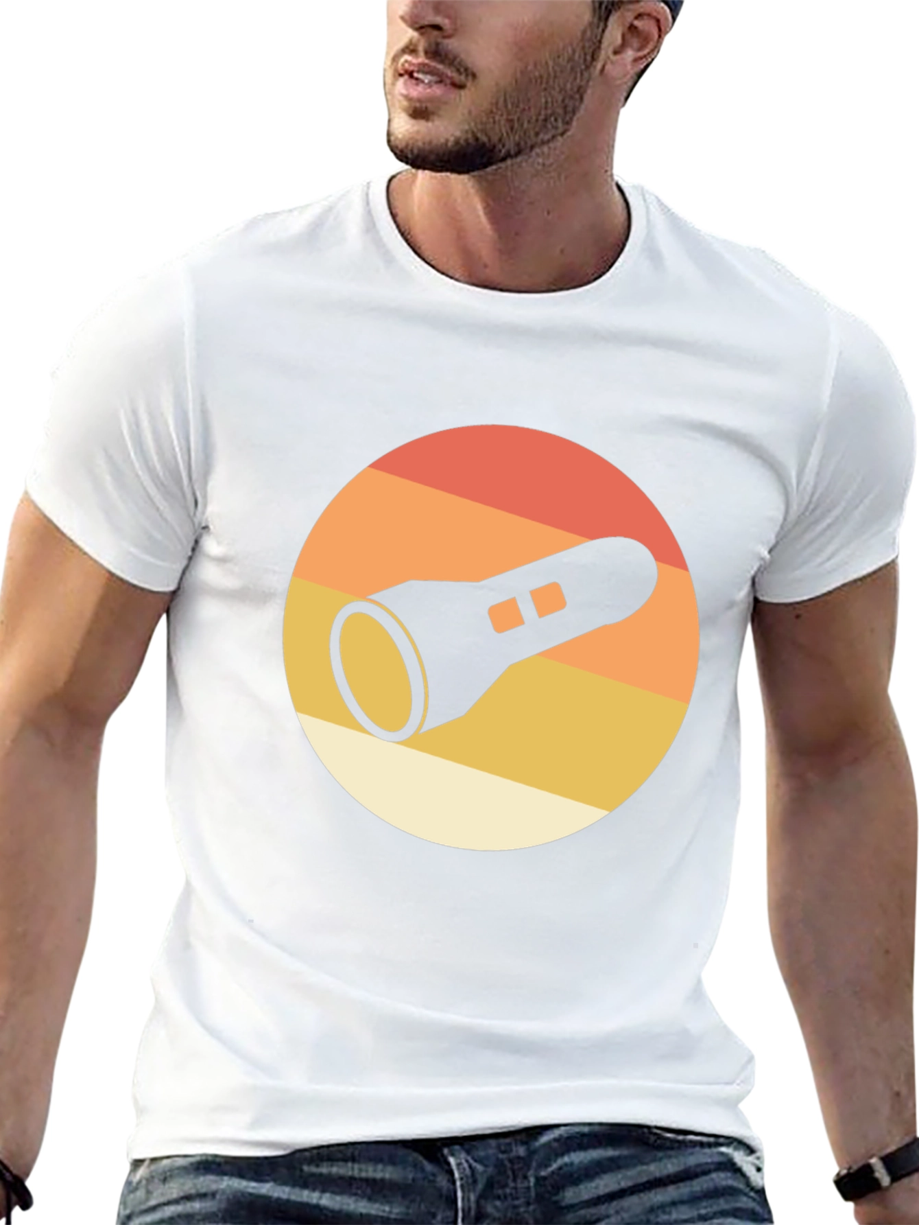 Retro Flashlight Graphic T-Shirt