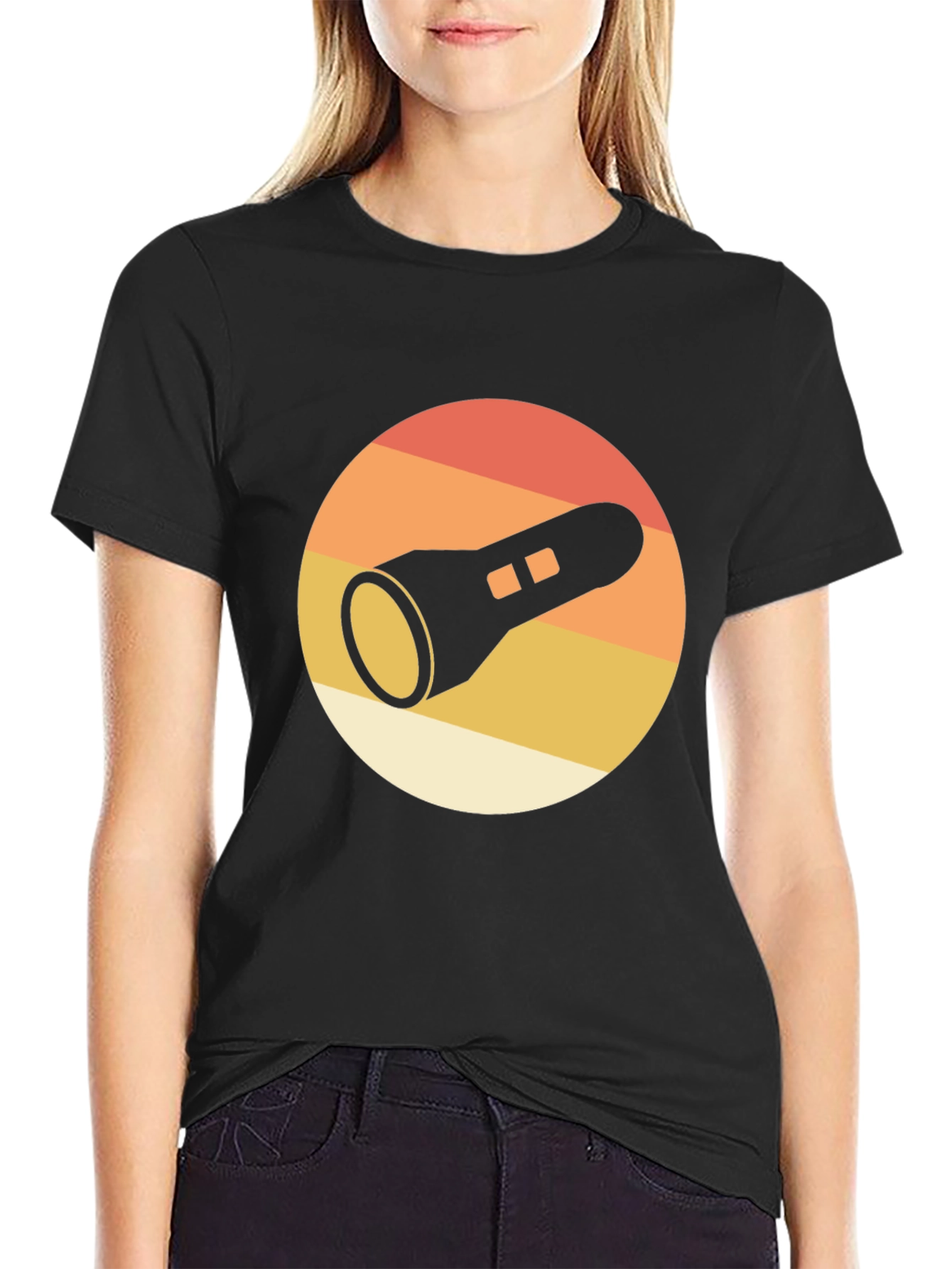 Retro Flashlight Graphic T-Shirt