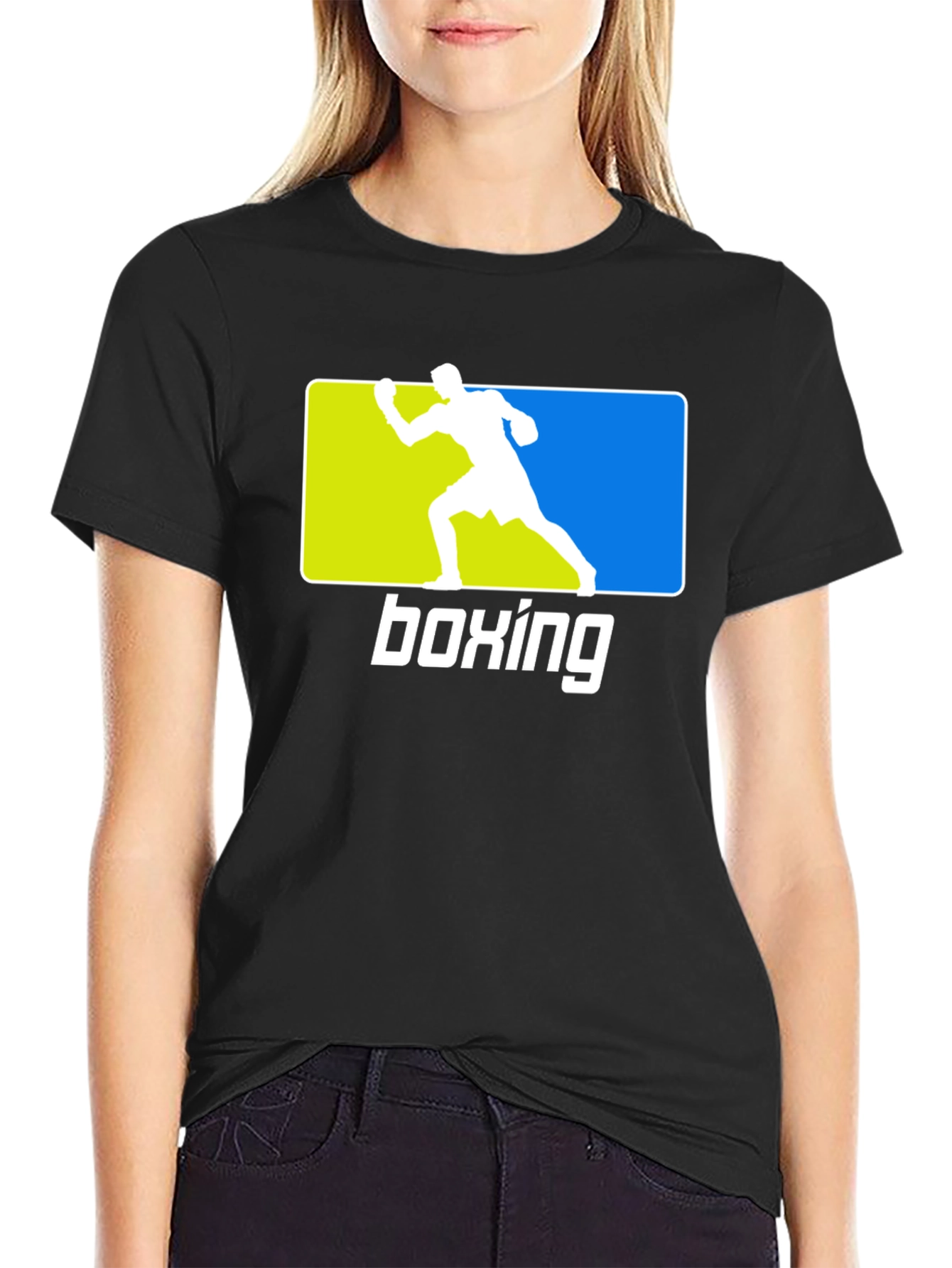 Boxing Graphic Tee - Black Sporty Design
