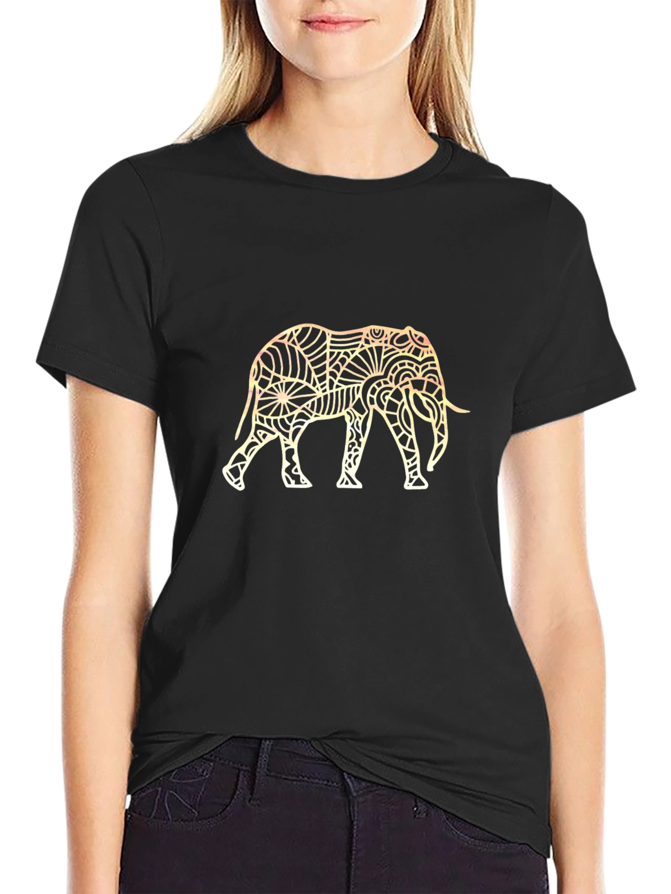 Elephant Graphic Black T-Shirt