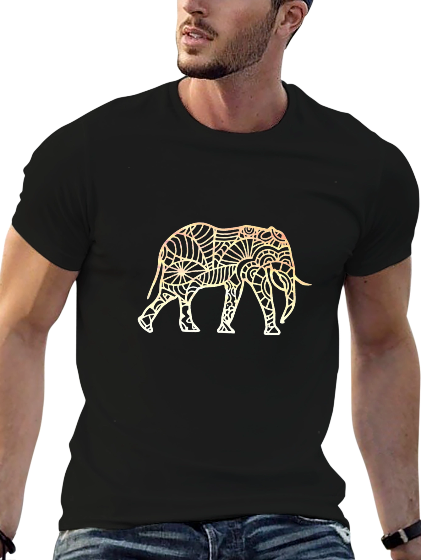 Elephant Graphic Black T-Shirt