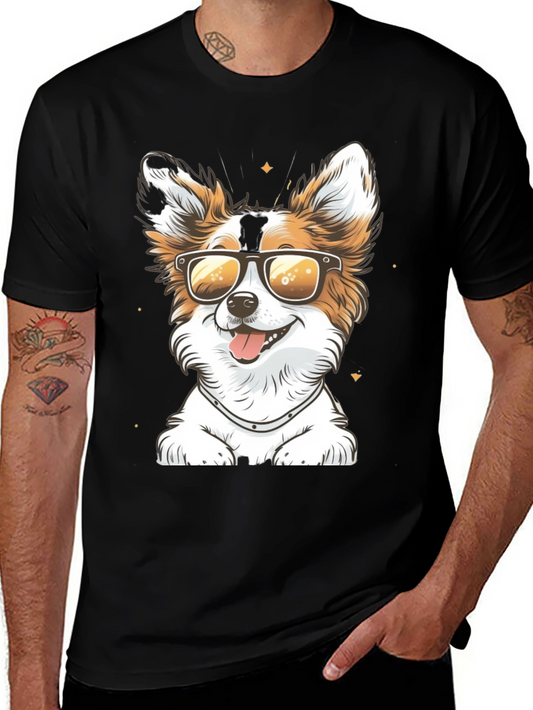 Cool Dog Graphic Tee - Sunglasses Pup Shirt