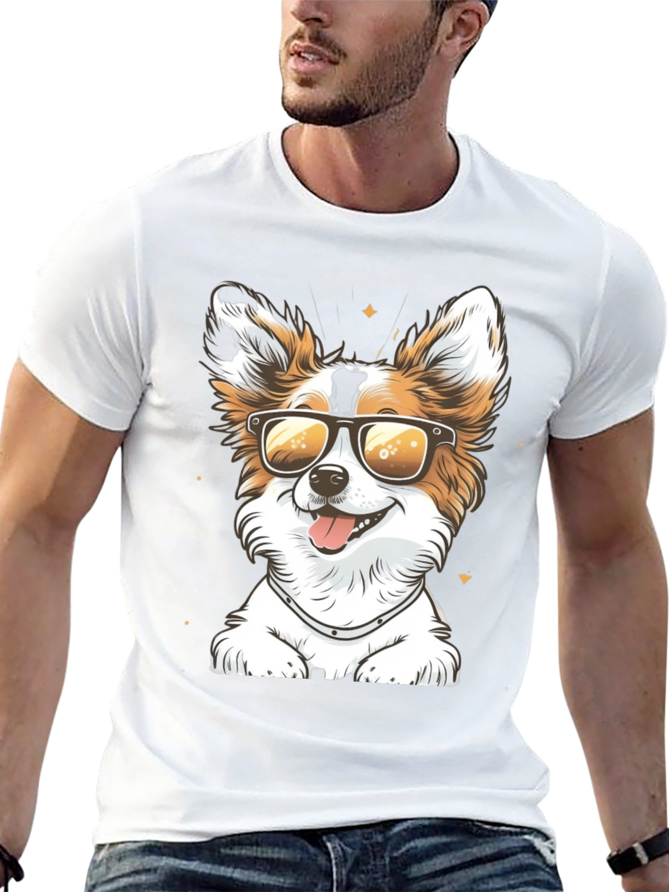 Cool Dog Graphic Tee - Sunglasses Pup Shirt