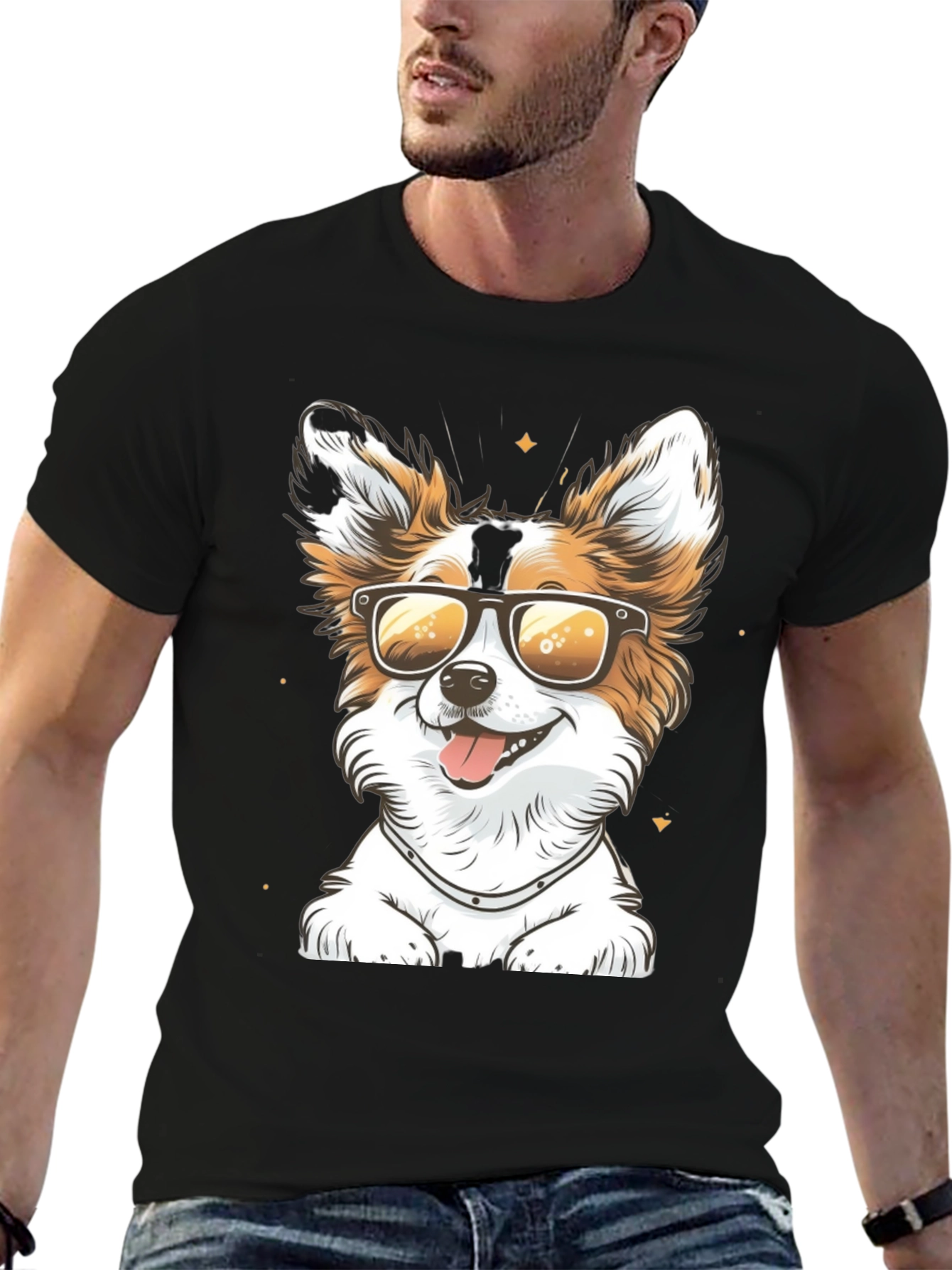 Cool Dog Graphic Tee - Sunglasses Pup Shirt