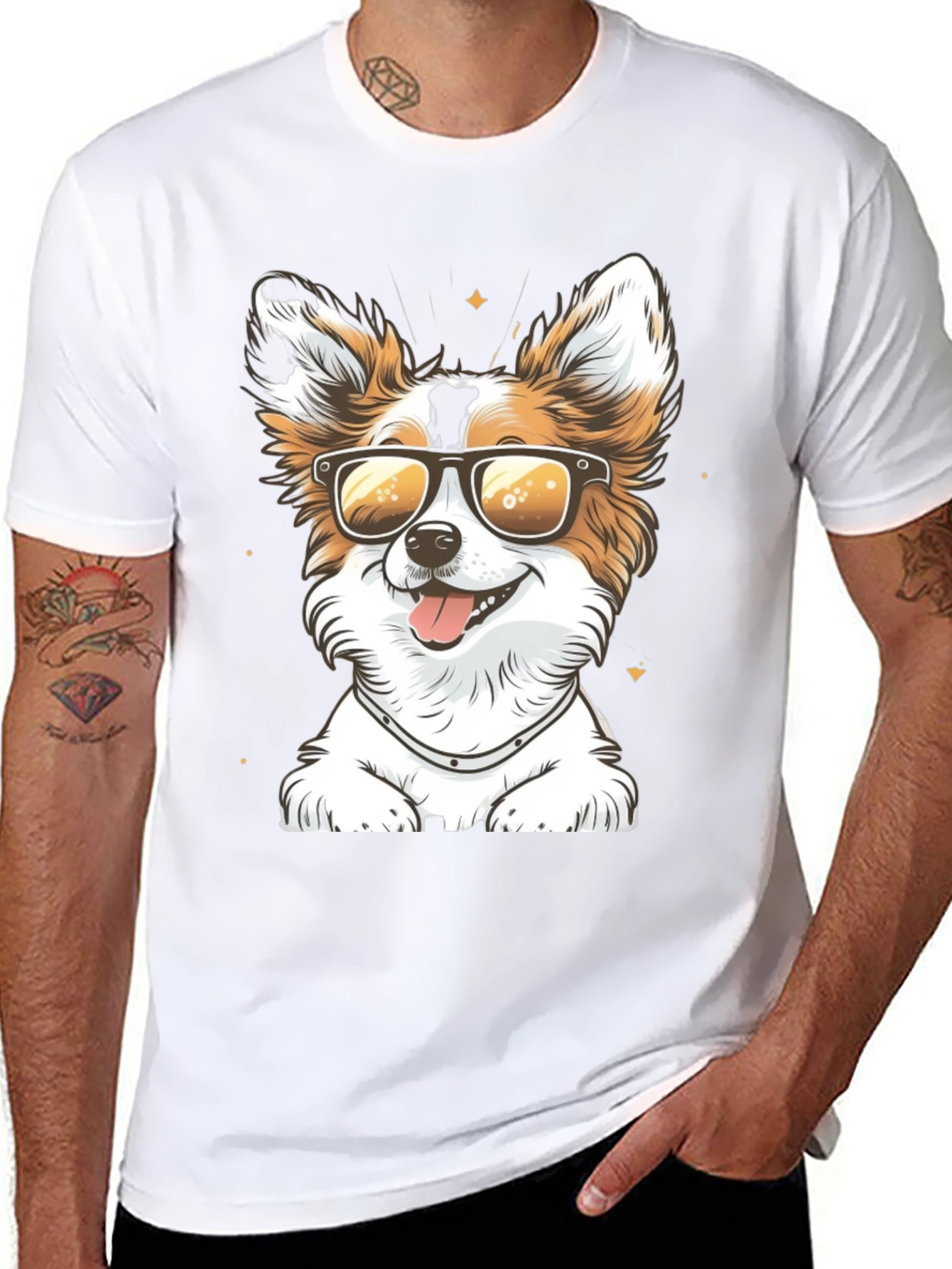 Cool Dog Graphic Tee - Sunglasses Pup Shirt