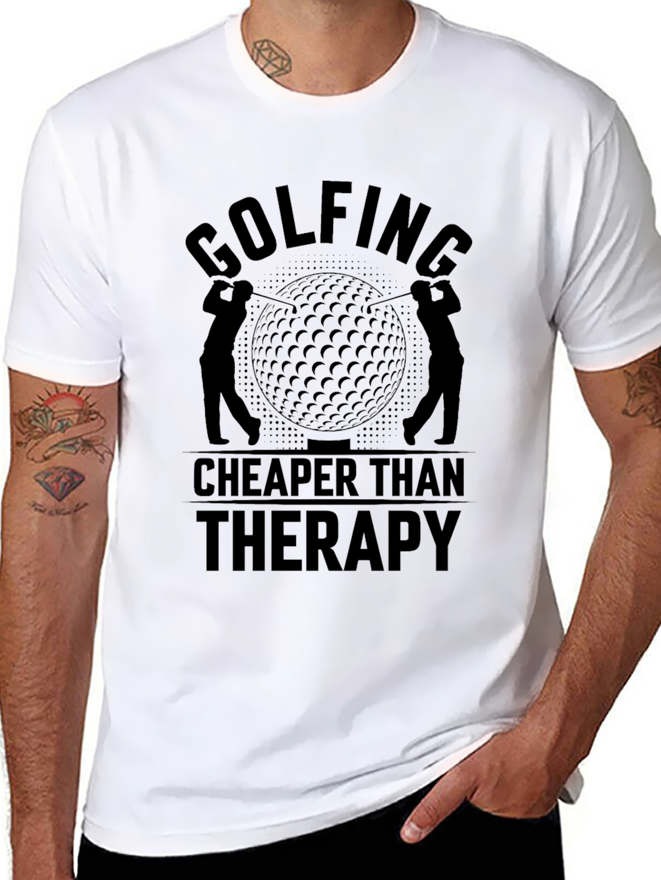 Golfing Cheaper Than Therapy Graphic Tee