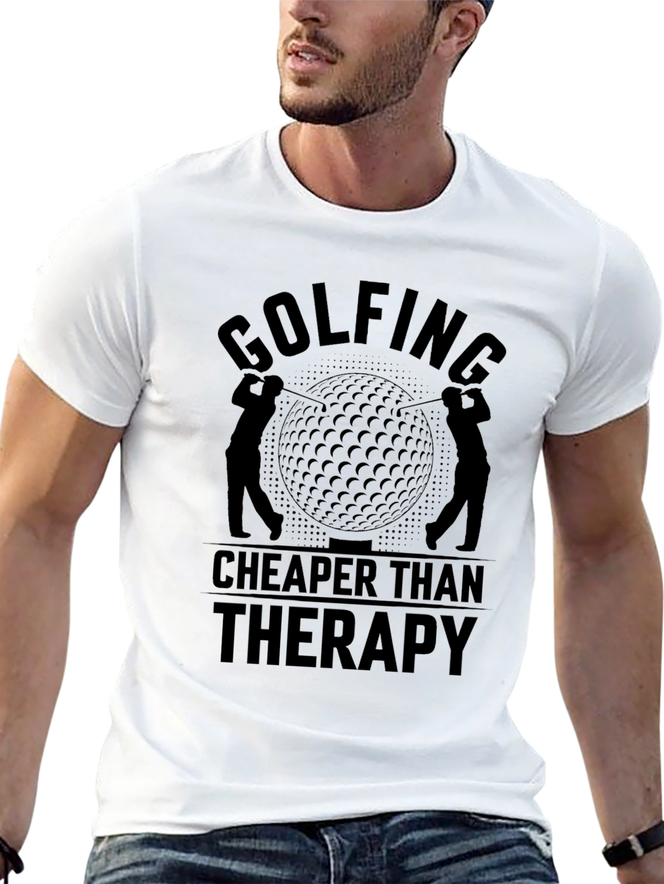 Golfing Cheaper Than Therapy Graphic Tee