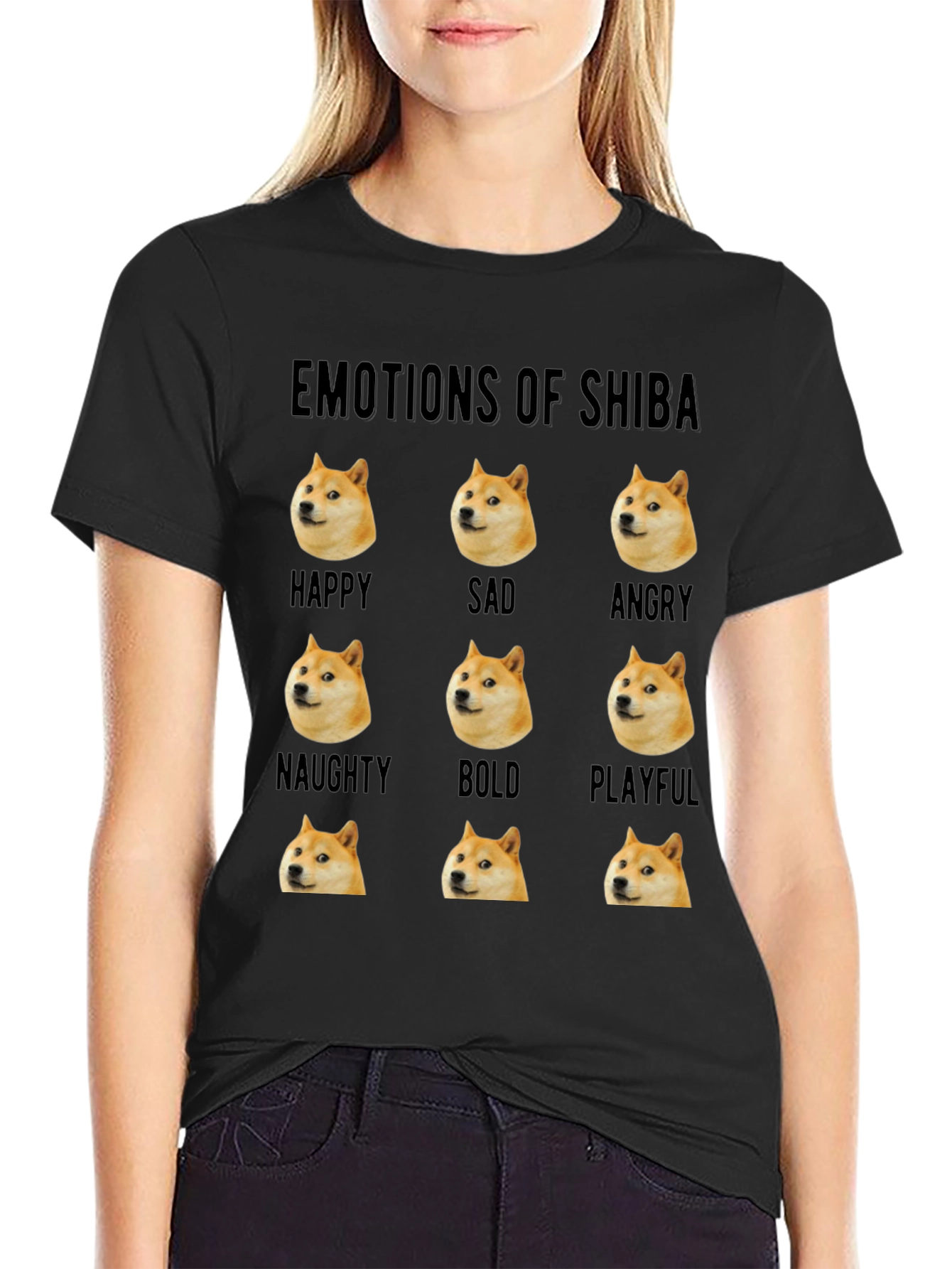 Emotions of Shiba Funny Doge Meme T-Shirt