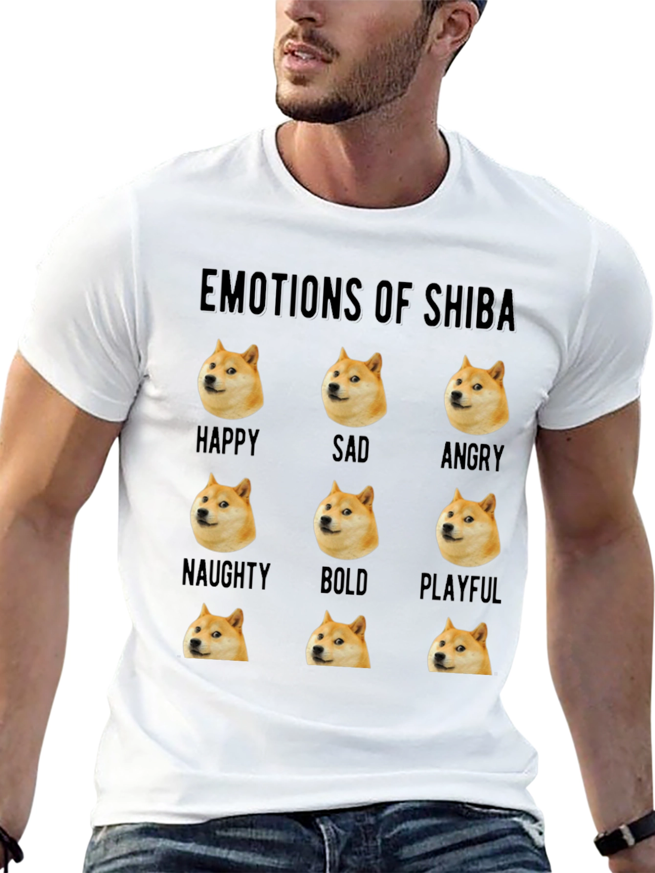 Emotions of Shiba Funny Doge Meme T-Shirt
