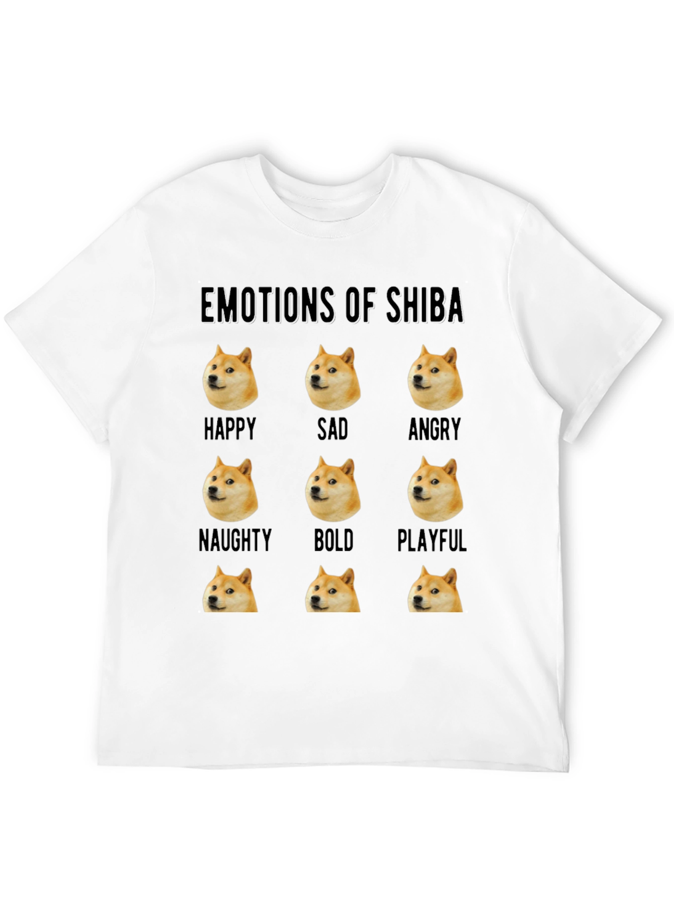 Emotions of Shiba Funny Doge Meme T-Shirt
