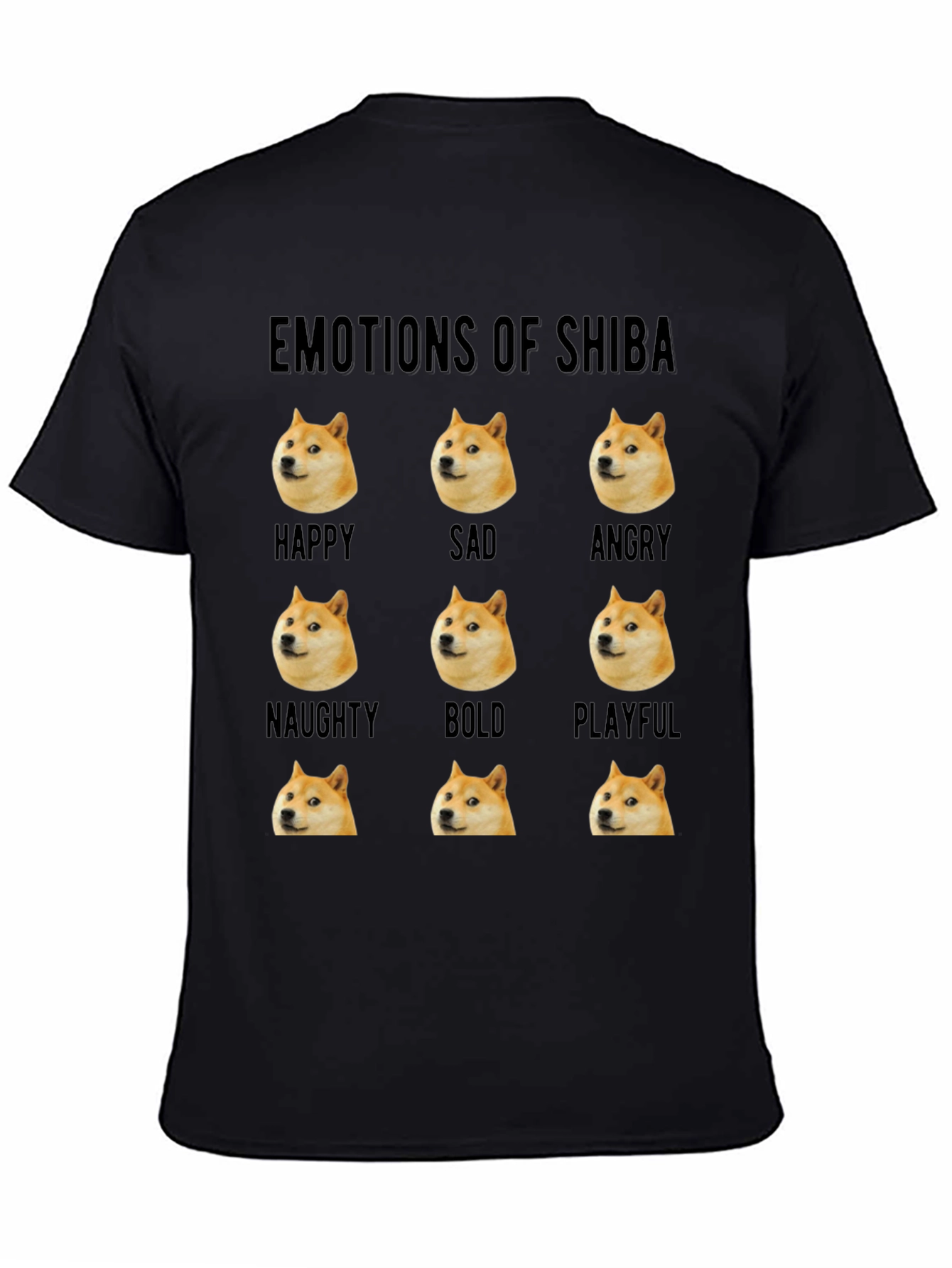 Emotions of Shiba Funny Doge Meme T-Shirt