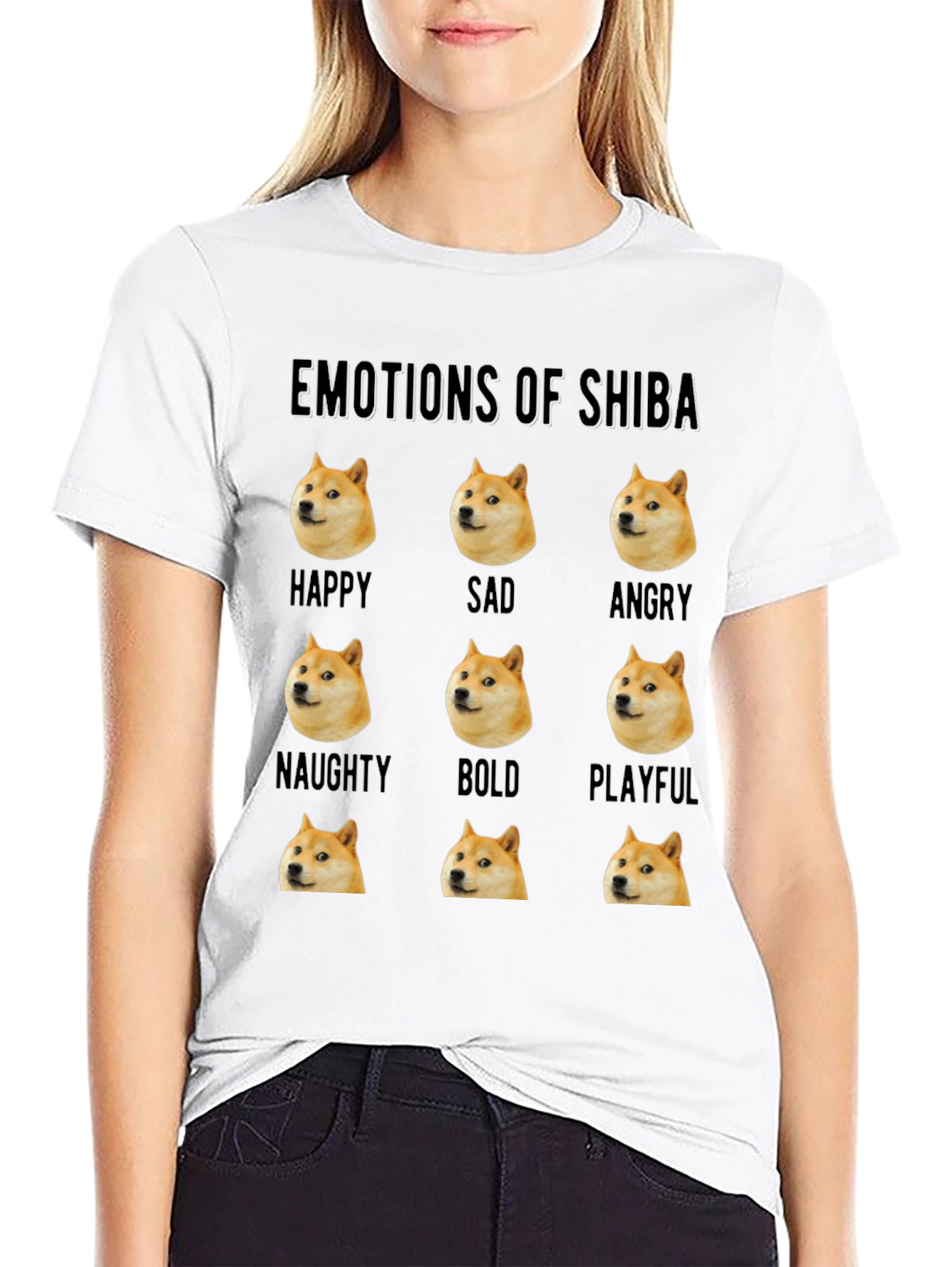 Emotions of Shiba Funny Doge Meme T-Shirt