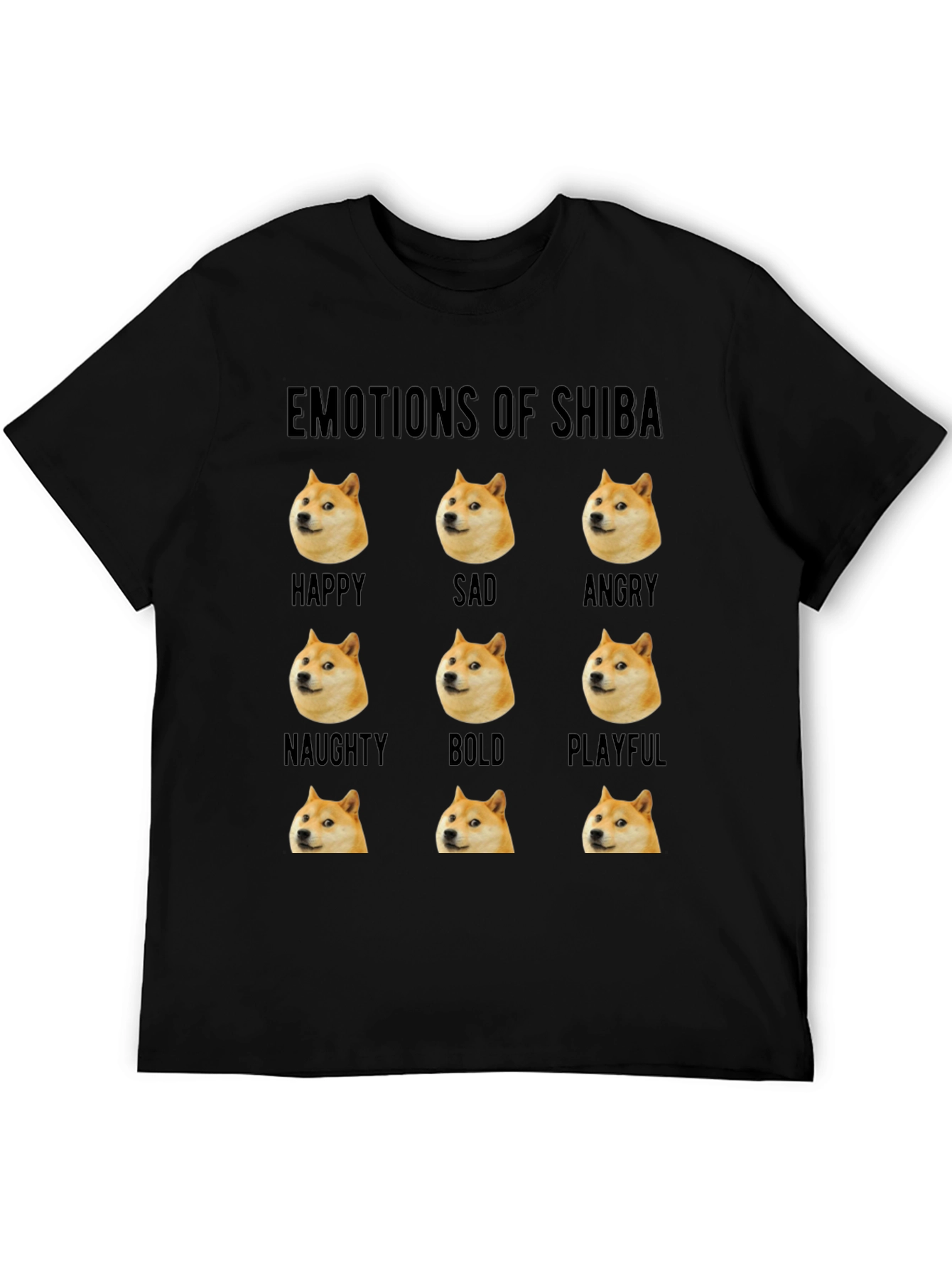 Emotions of Shiba Funny Doge Meme T-Shirt